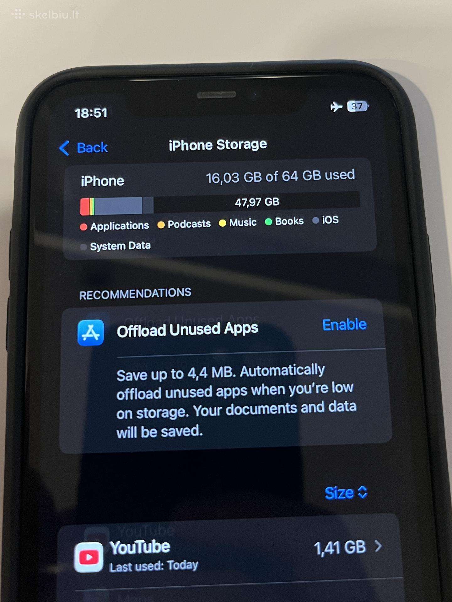 iPhone 11 64gb juodas