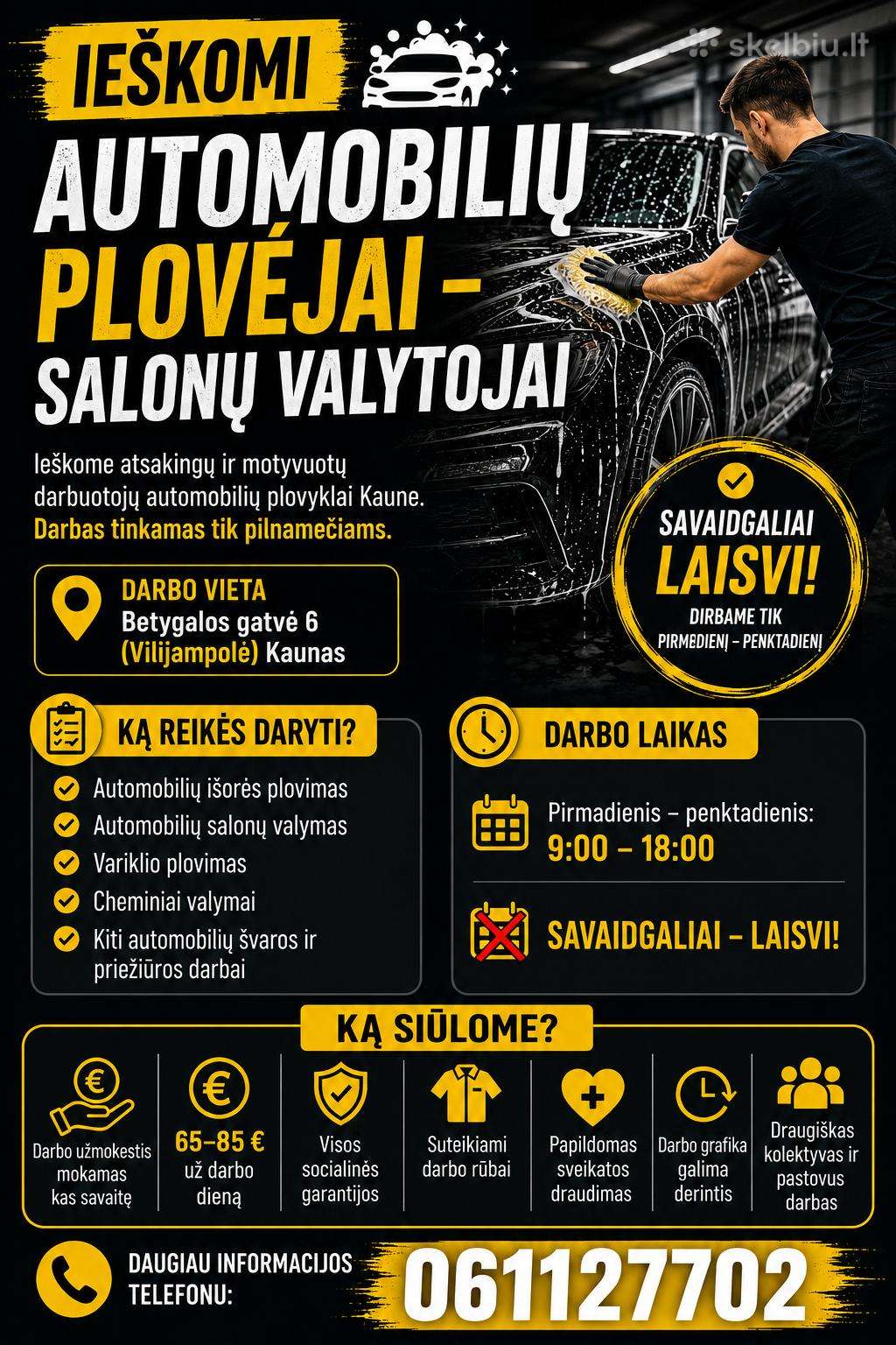Ieškomi Automobilių Plovėjai – Salonų Valytojai