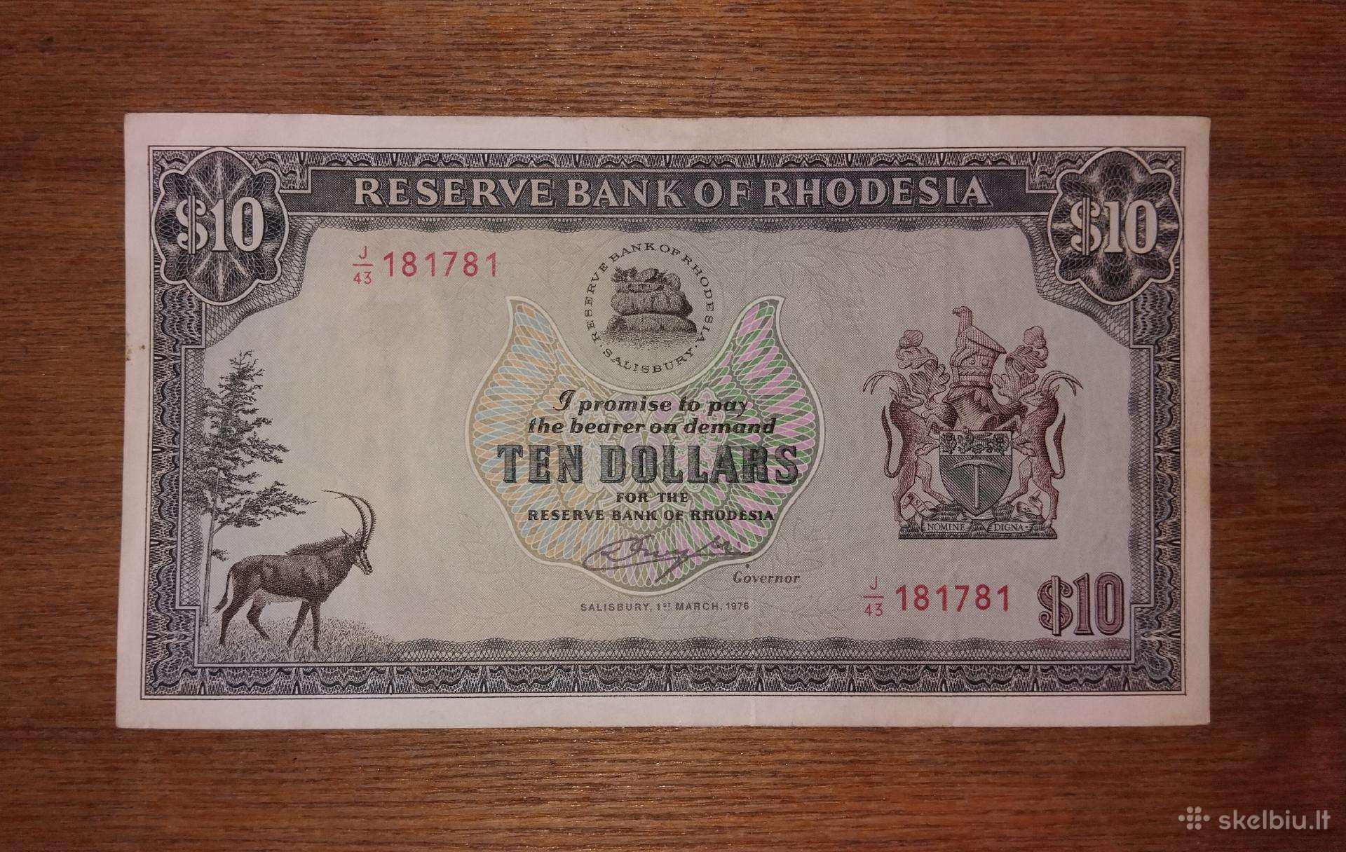 Rodežos 10 $ banknotas