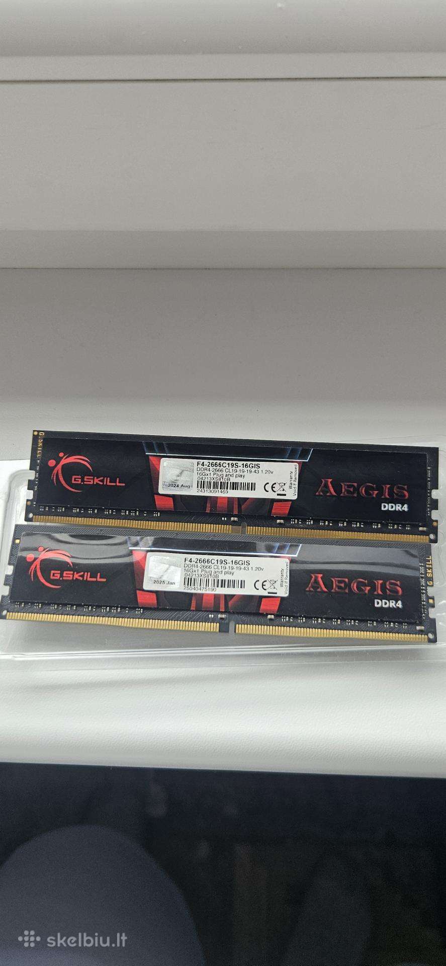 32gb atimintis (2x16gb) G Skill Aegis 2666mhz