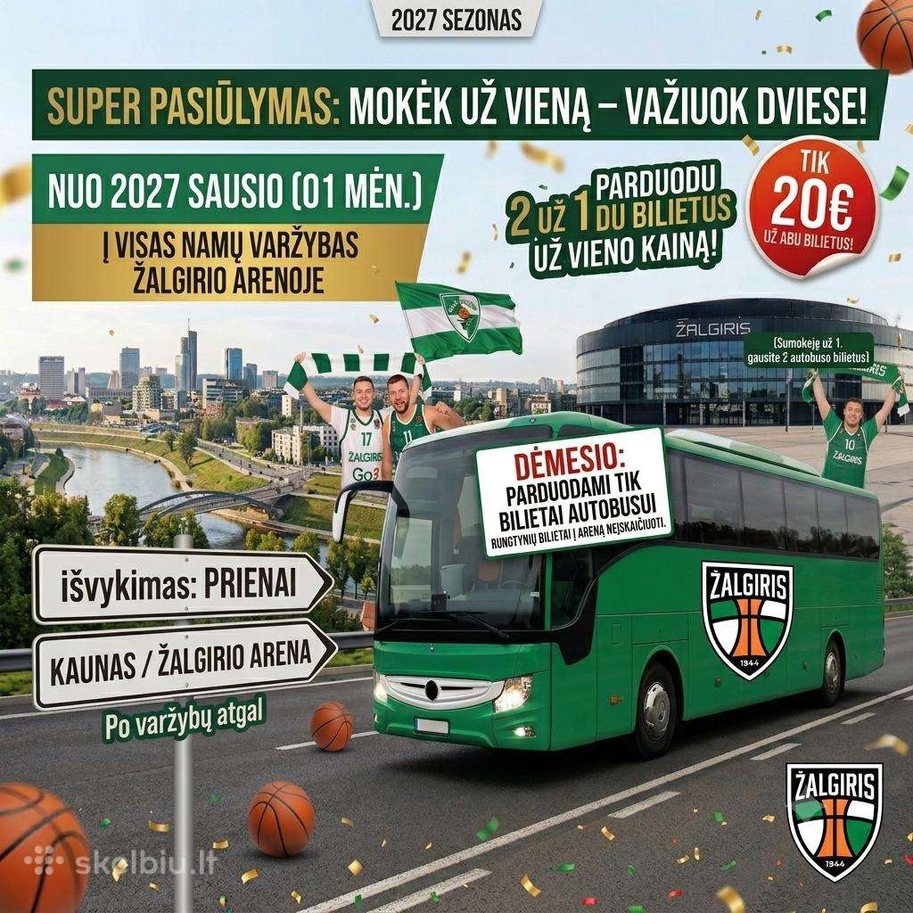Parduodu bilietus į 2027m. Žalgirio ekspresą