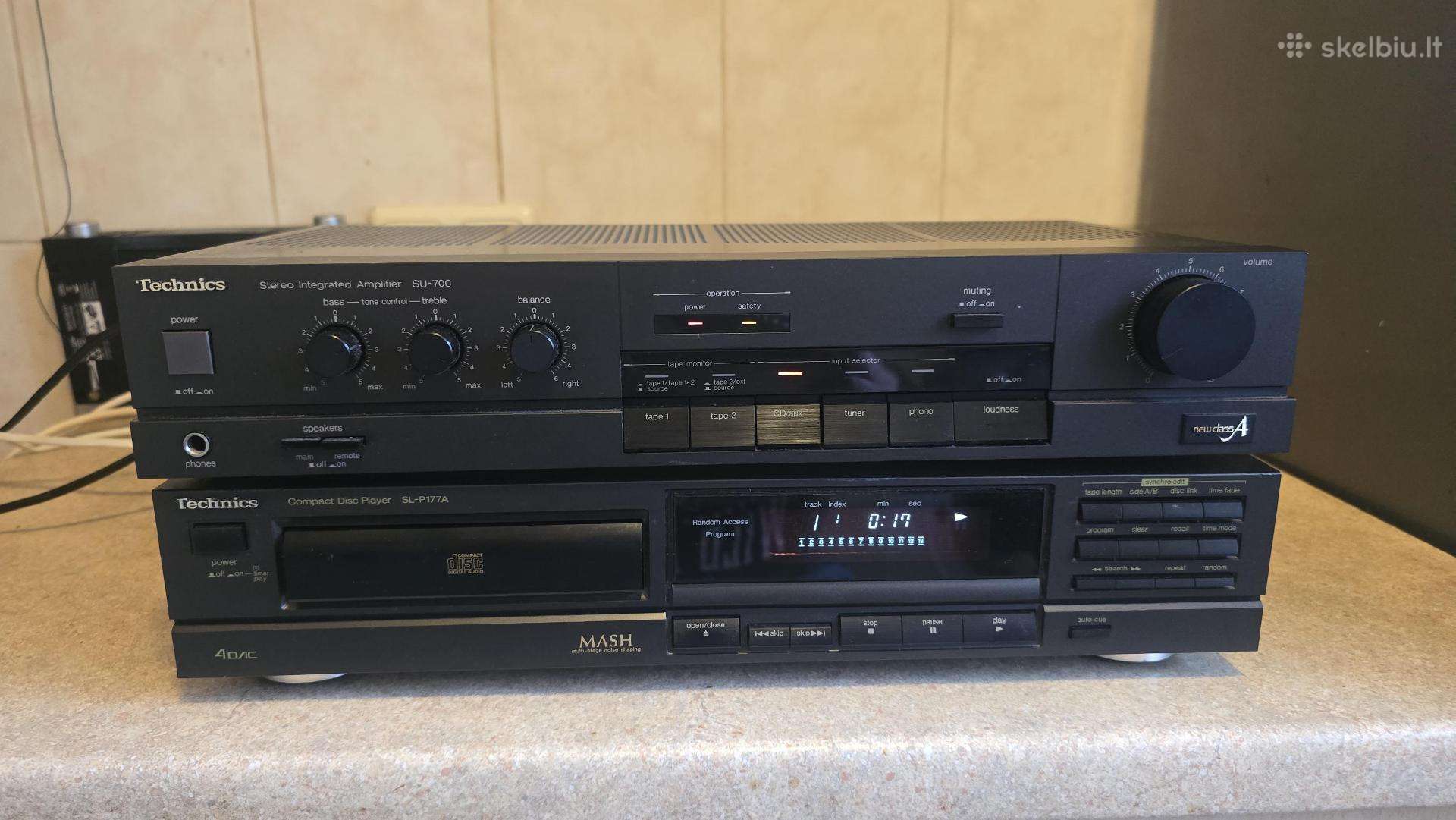 Technics stiprintuvas ir CD grotuvas