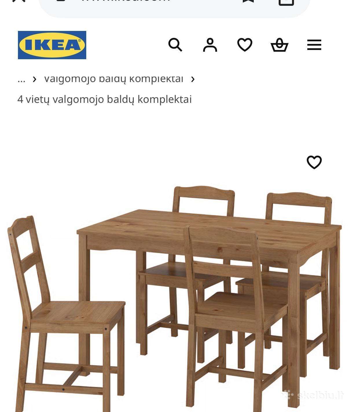Parduodamas valgomasis stalas su kėdėmis.