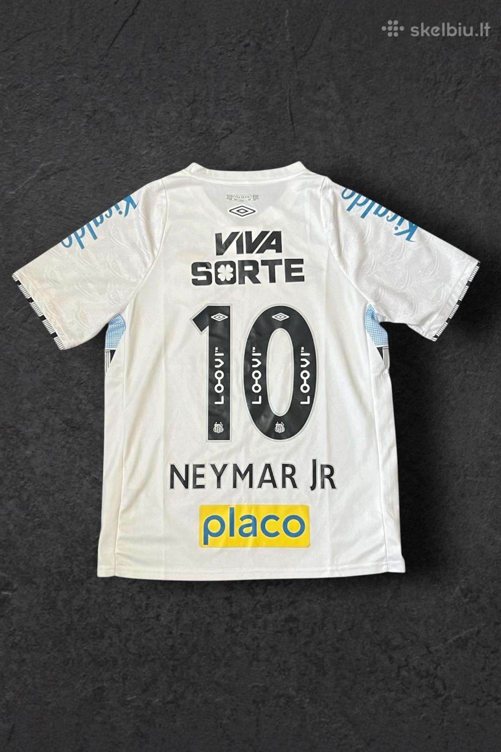 Balti futbolo marškinėliai su Neymar Jr 10