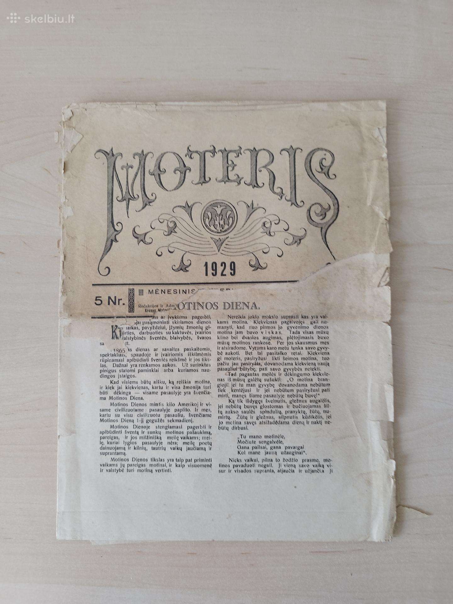 Antikvarinis žurnalas ,Moteris''
