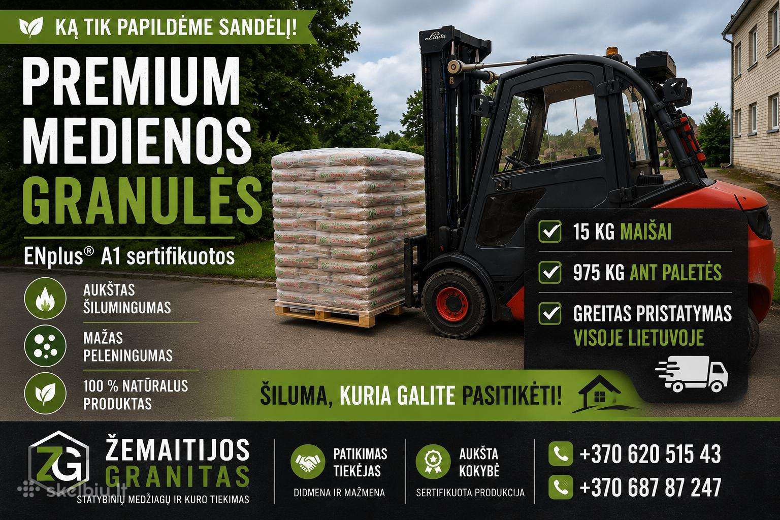 Parduodamos granulės
