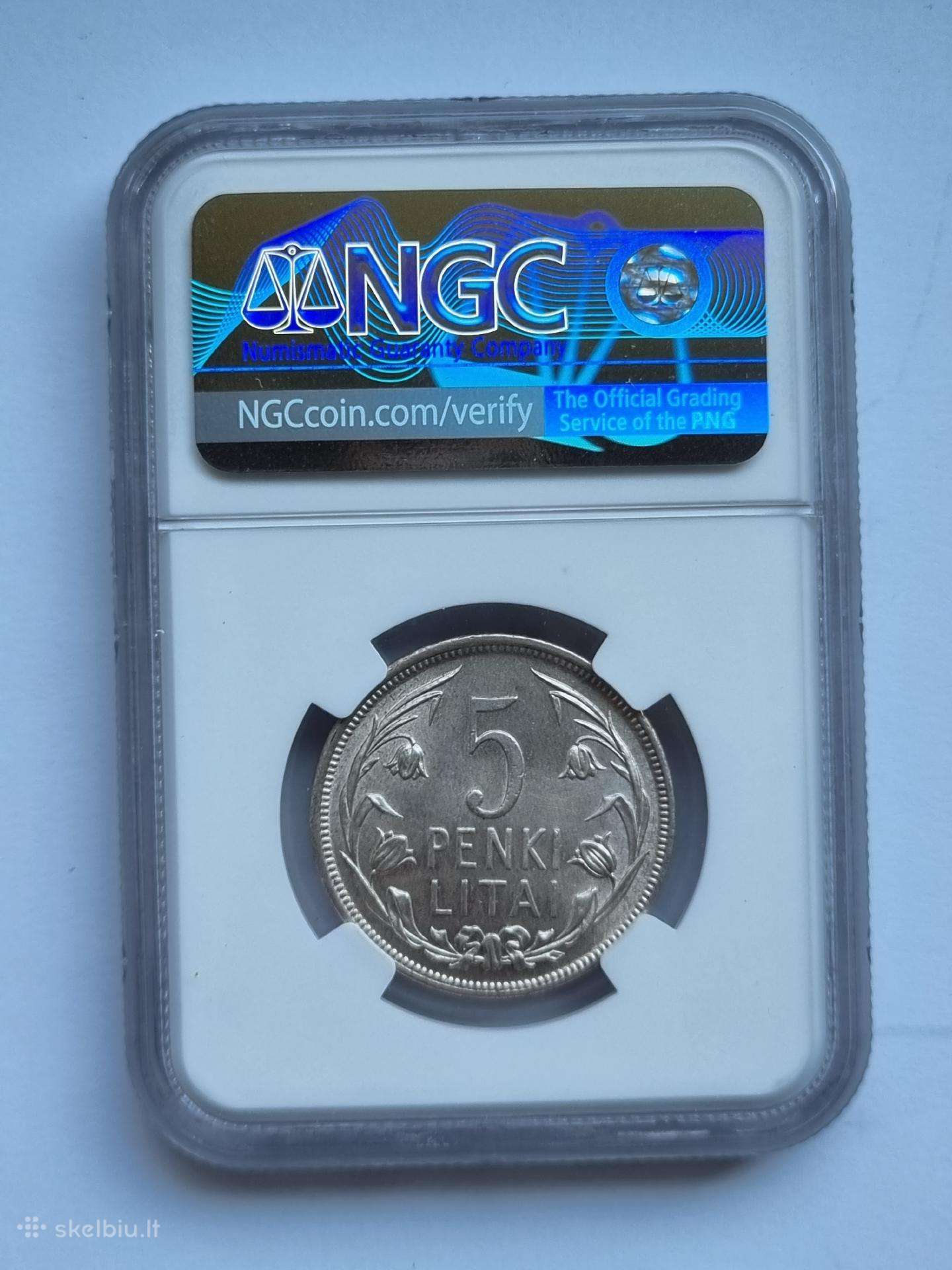 5 Litai 1925m Tulpės Lynai unc
