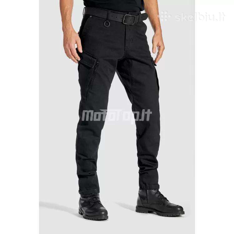 Džinsai Pando Moto Mark Black Aa – Vyrams Su Cord
