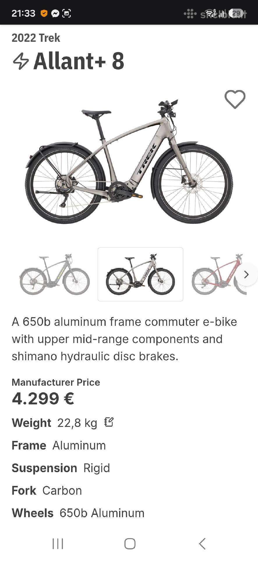 Electric bike Trek 27.5″