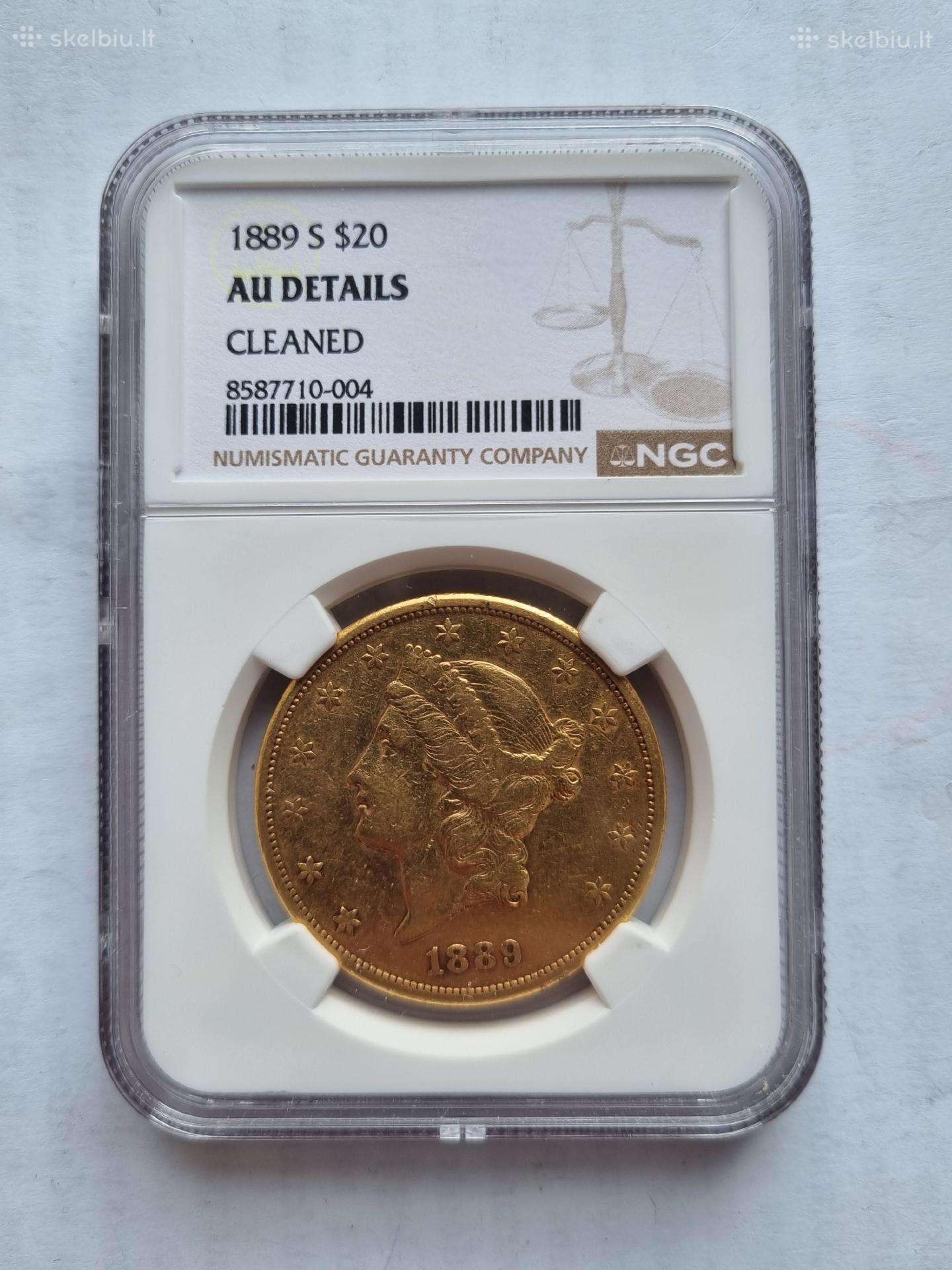20 Dolerių 1889m Auksas