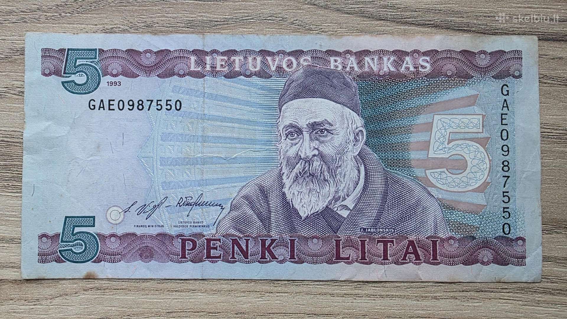 1993 metų 5 litai Jablonskis
