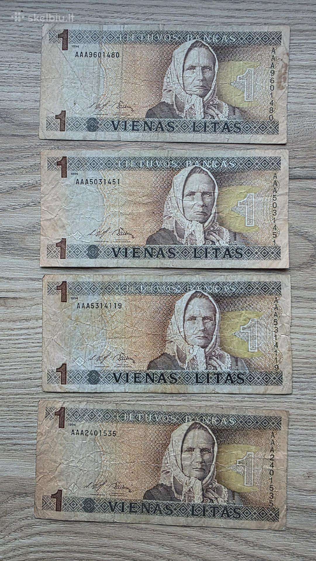 1994 metų 1 litai Aa serija