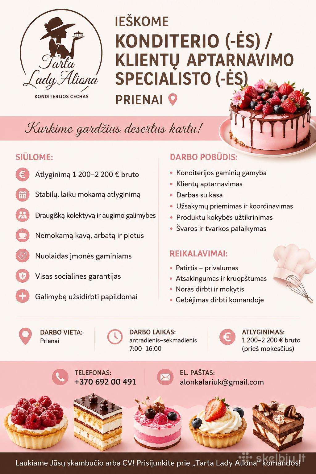 Konditerio darbas