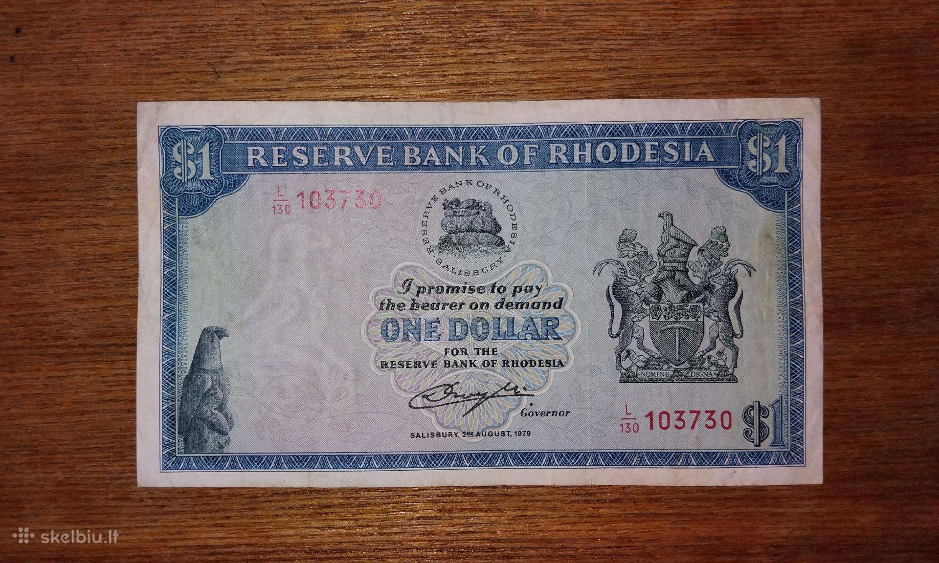 Rodežos 1 $ banknotas