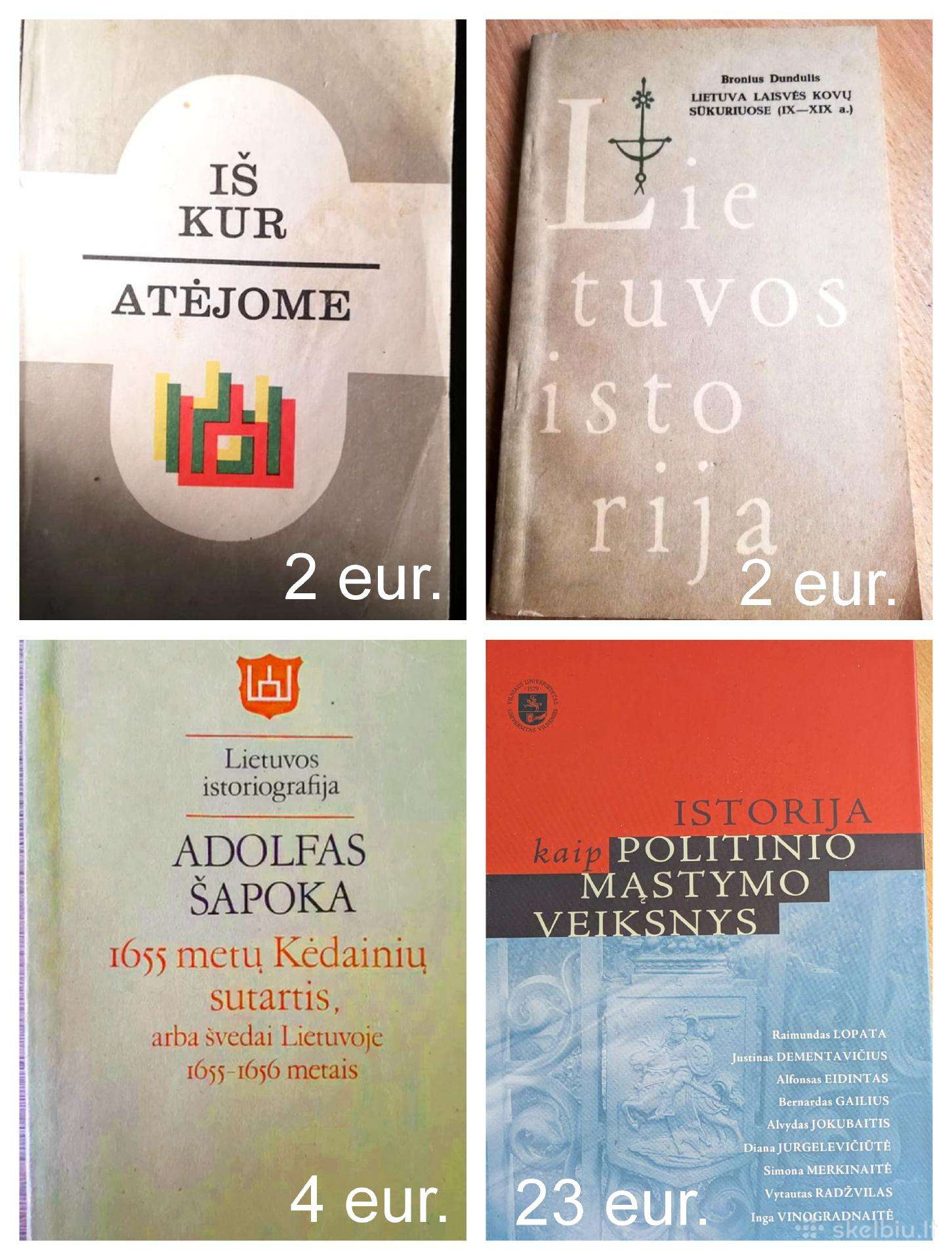 Istorinės knygos. Kainos nuo 2 eur.