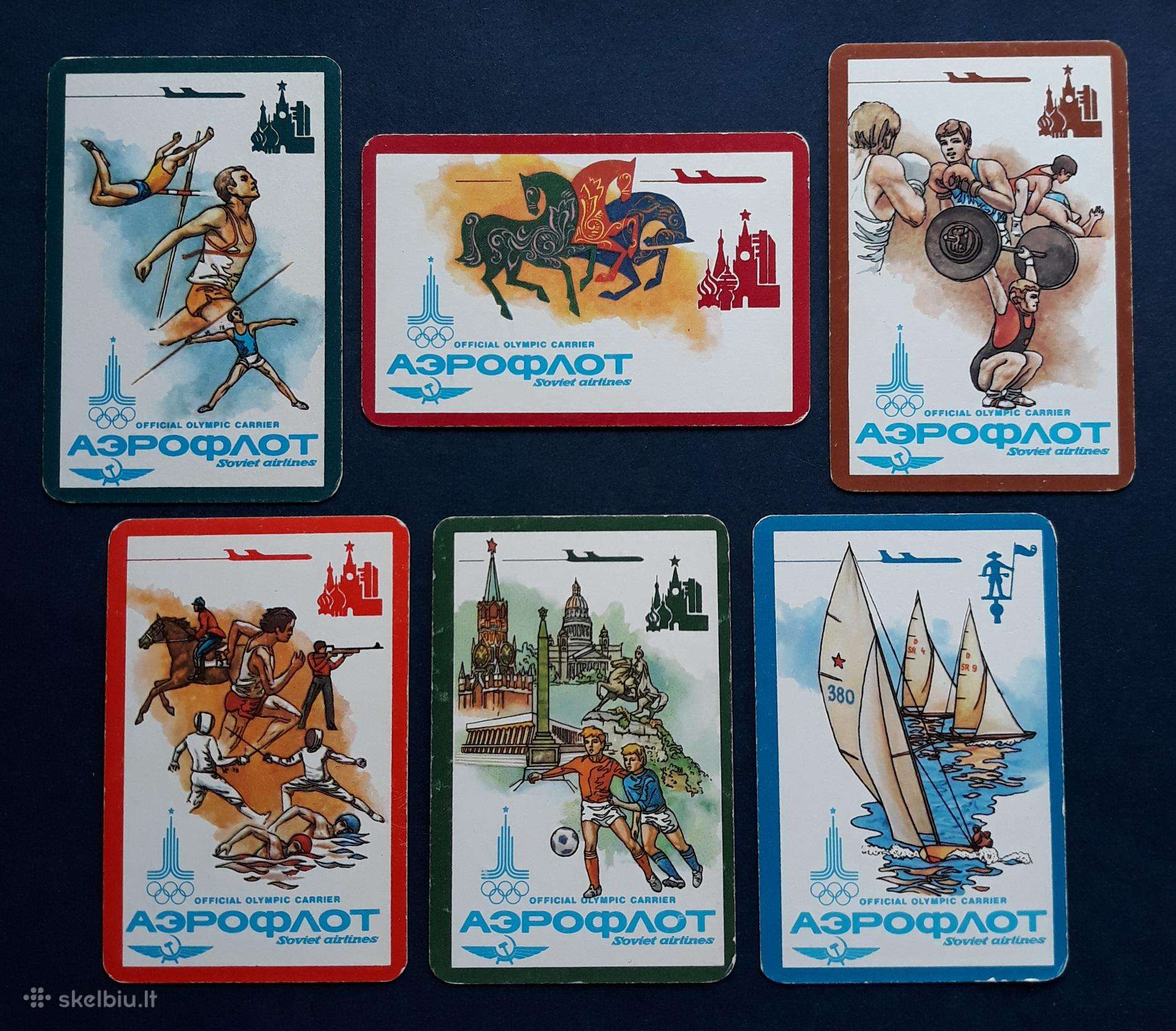 Kalendoriukas Aeroflot 1980 Rinkinys-6vnt