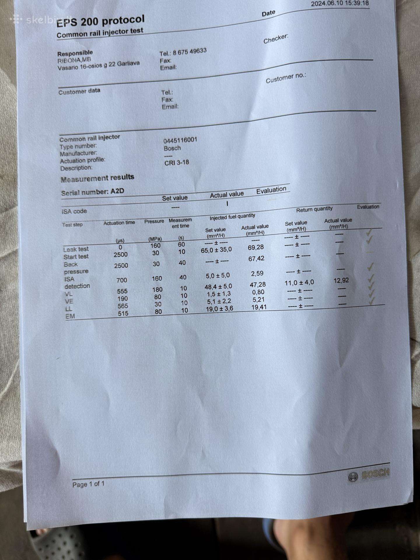 BMW 520 įpurškimo sistema