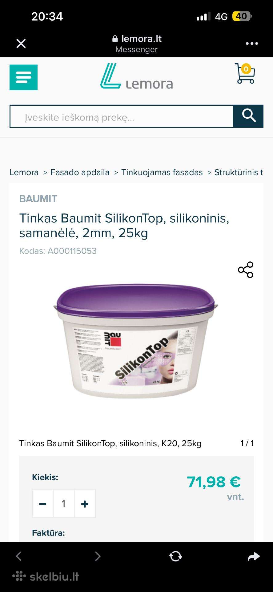 Fasado dekoras - Baumit Silikontop
