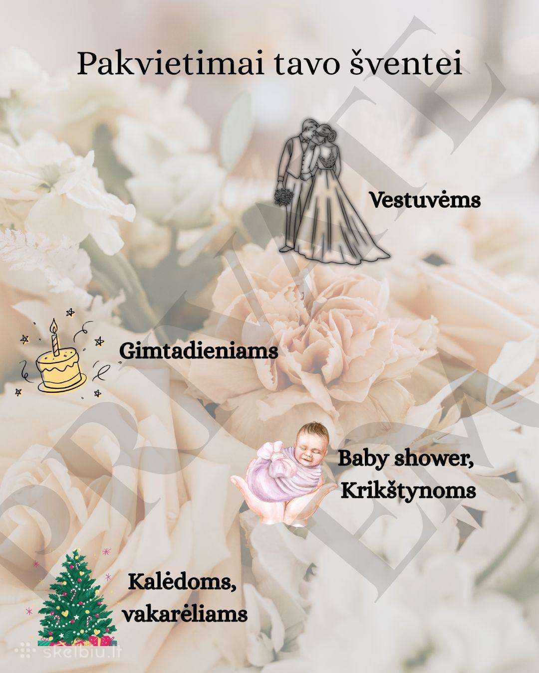 Parduodu elektroninius pakvietimus