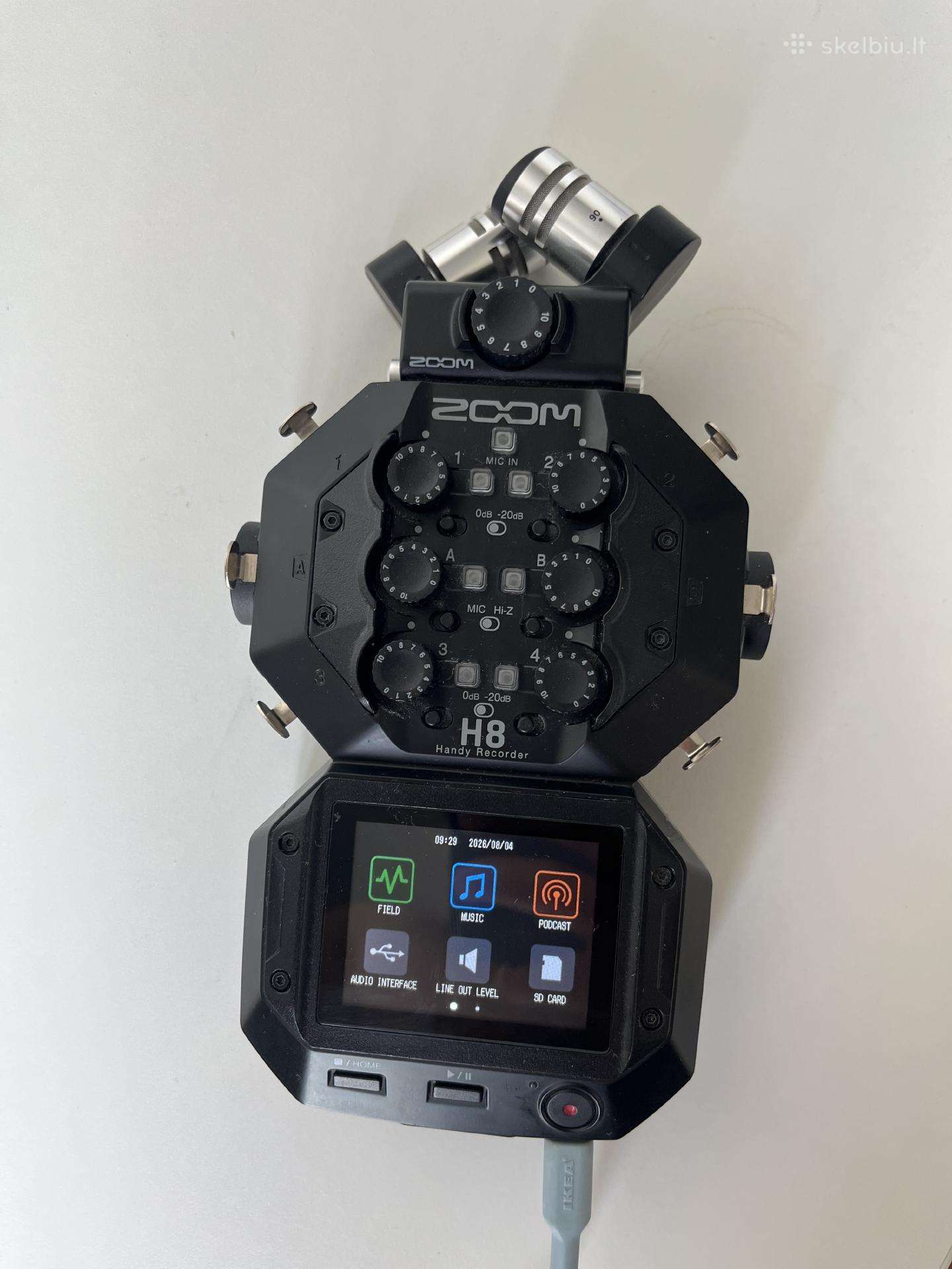 Zoom H8,12 takelių rankinis įrašiklis,64gb kortele