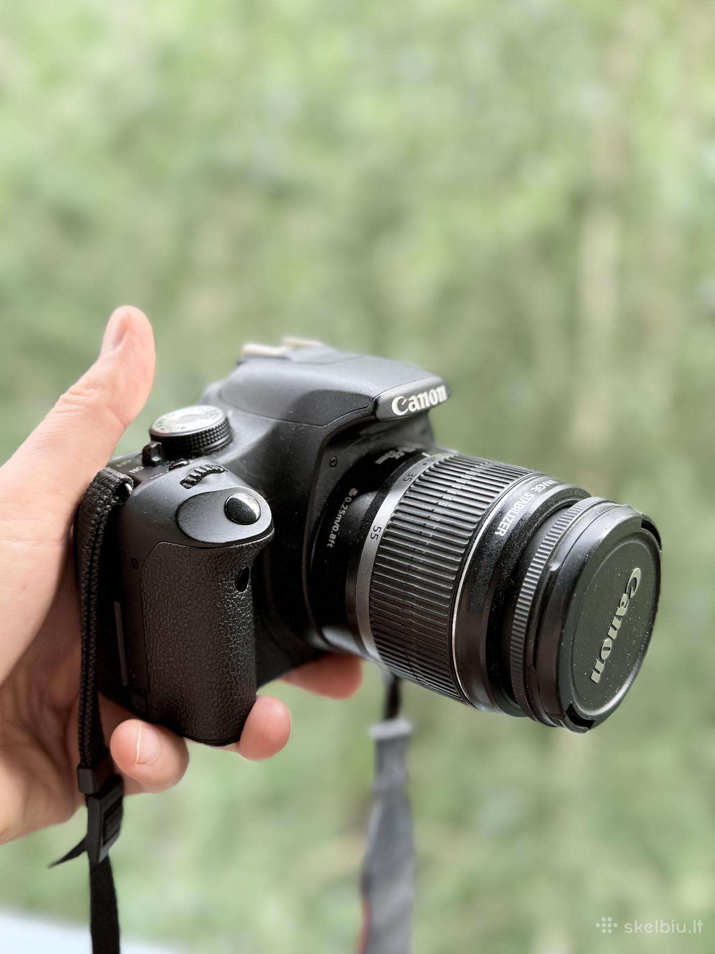 Canon EOS 500d + objektyvas + pakrovėjas
