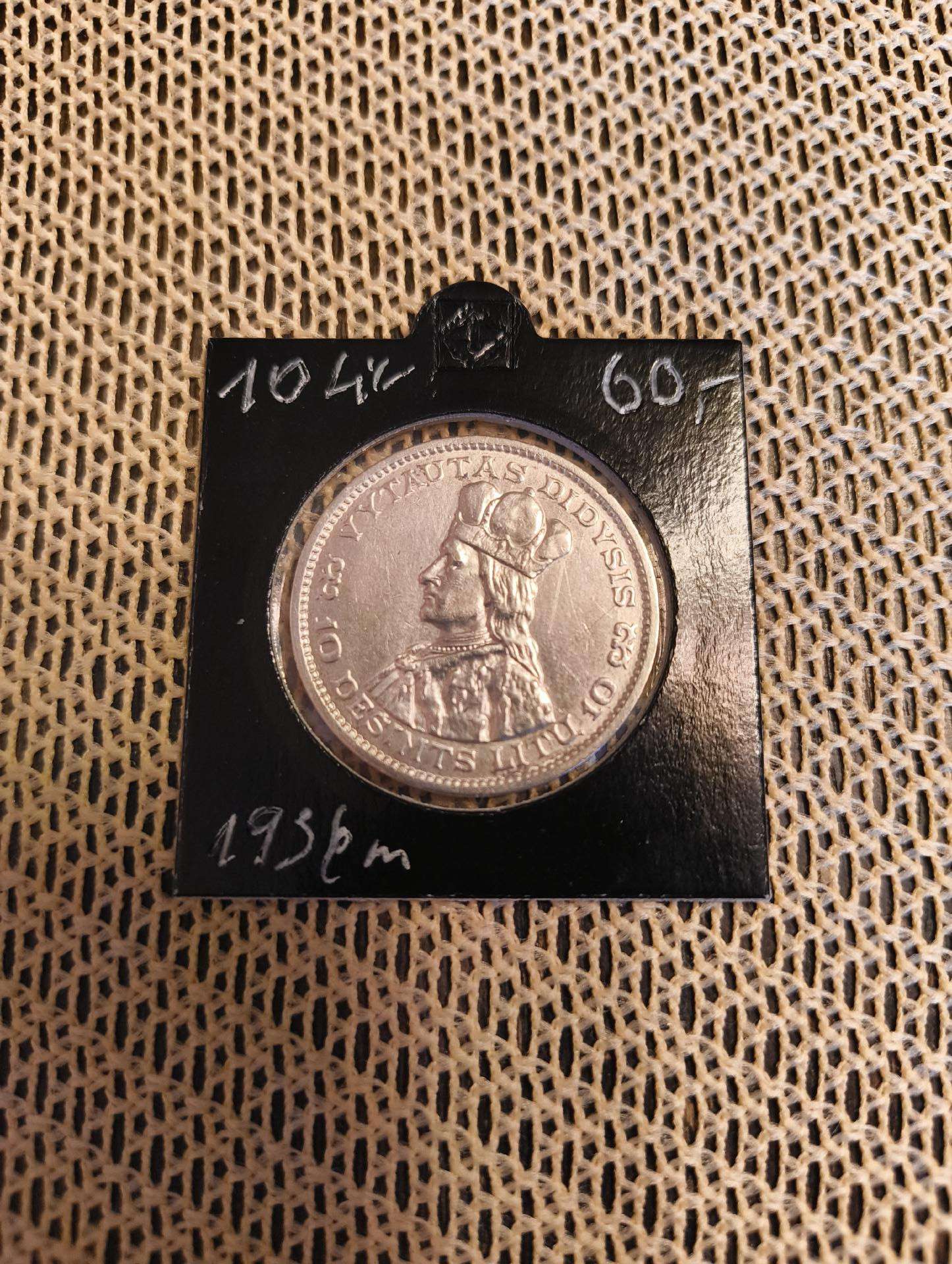 10 Litų 1936 m - Originalas. Sidabras, Gero Stovio