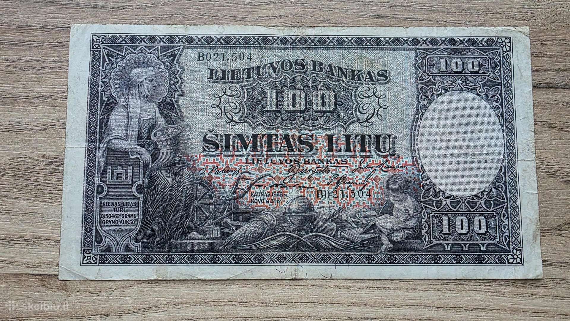 1928 metų 100 smetoniškų litų