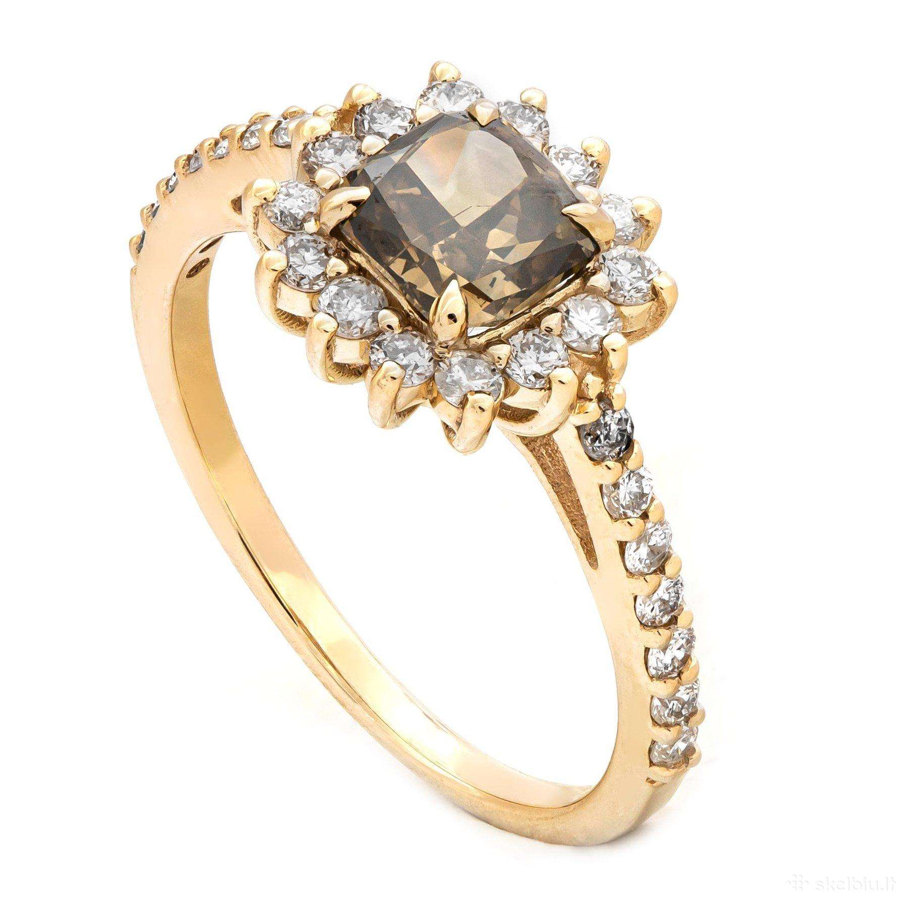 Sužadetuvių žiedas su dideliu (1,58ct) briliantu