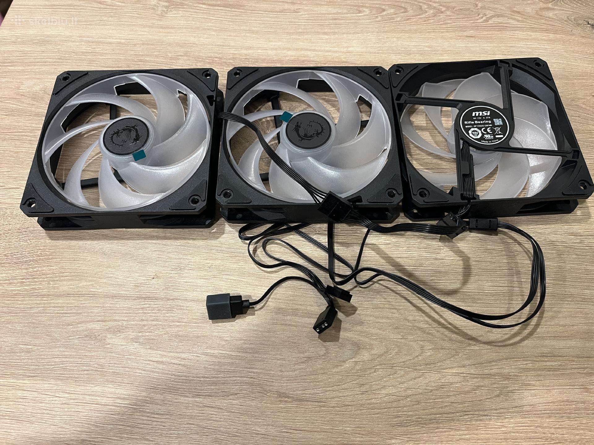 Nauji šviečiantys Msi Rgb aušintuvai 3 vnt. kompl.