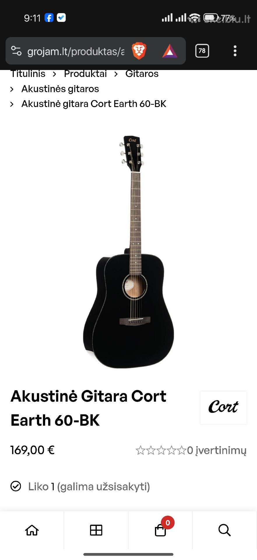 Gitara earth 60 Bk