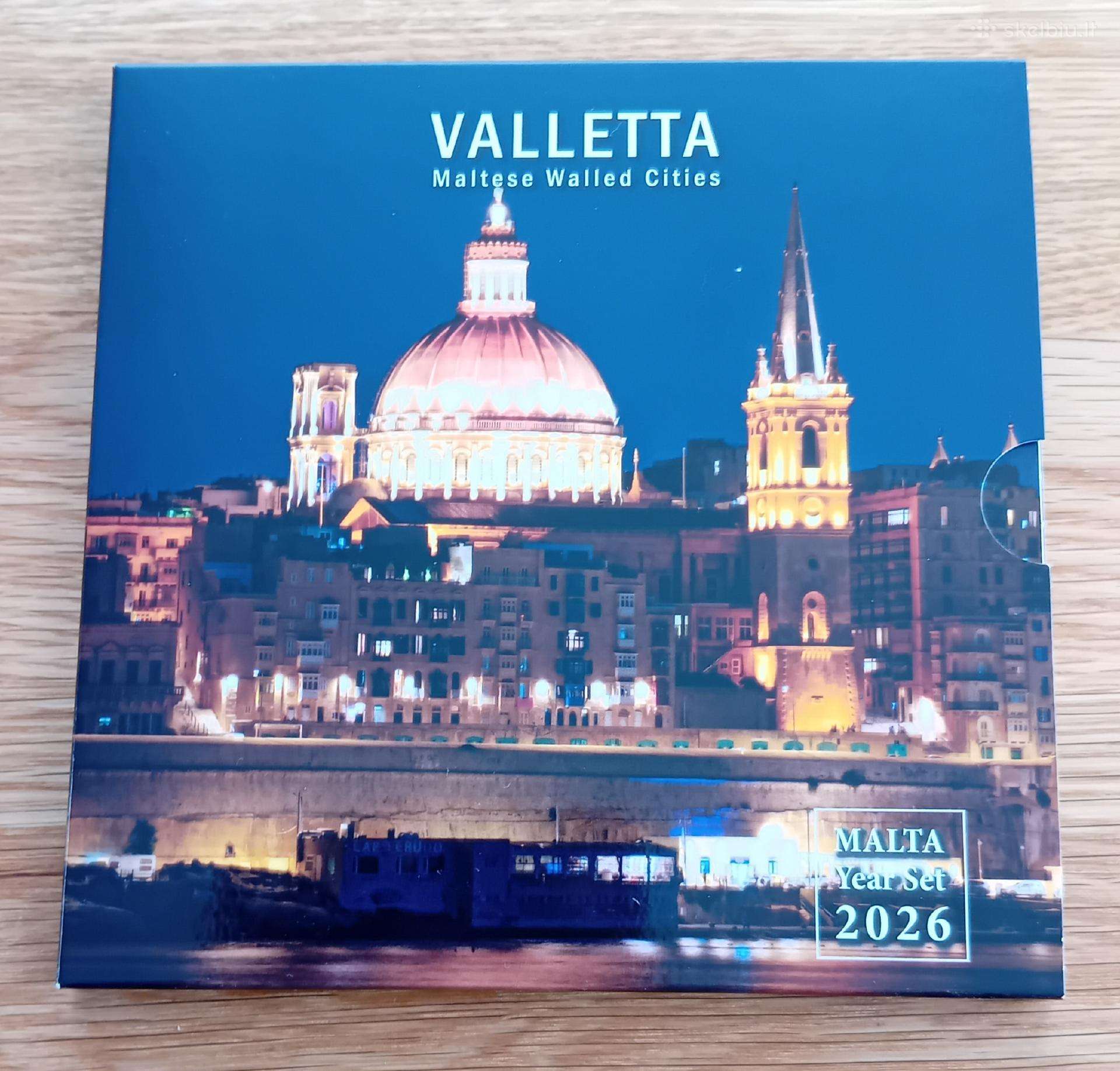 Malta 2026 monetų setas su 2€ Valetos tvirtovė Bu