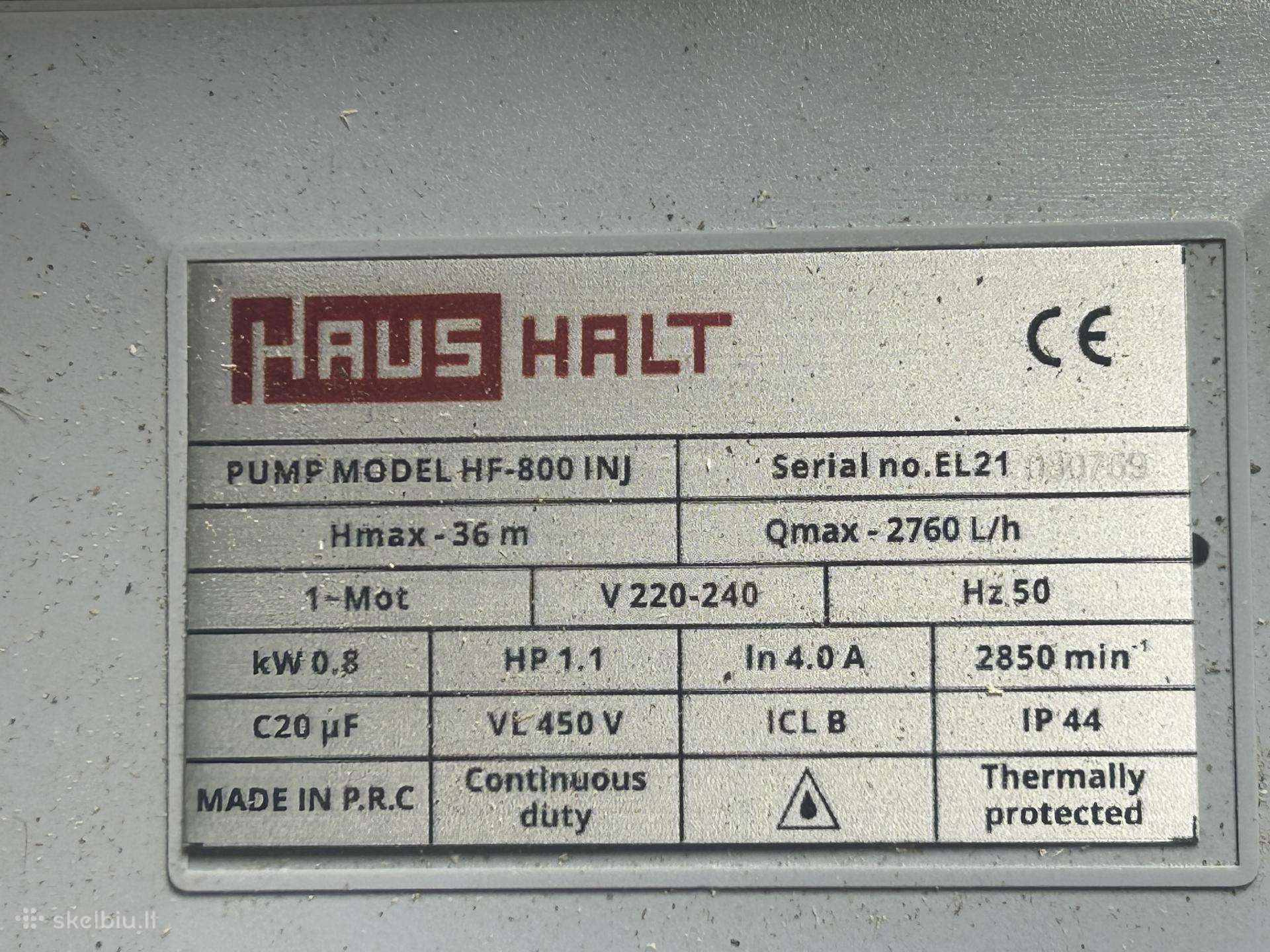 Hidroforas Haus Halt Naujas nenaudotas