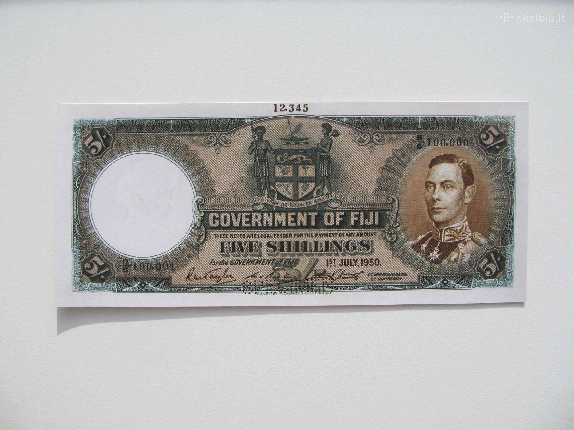 5 šilingai , Fidžis , 1950