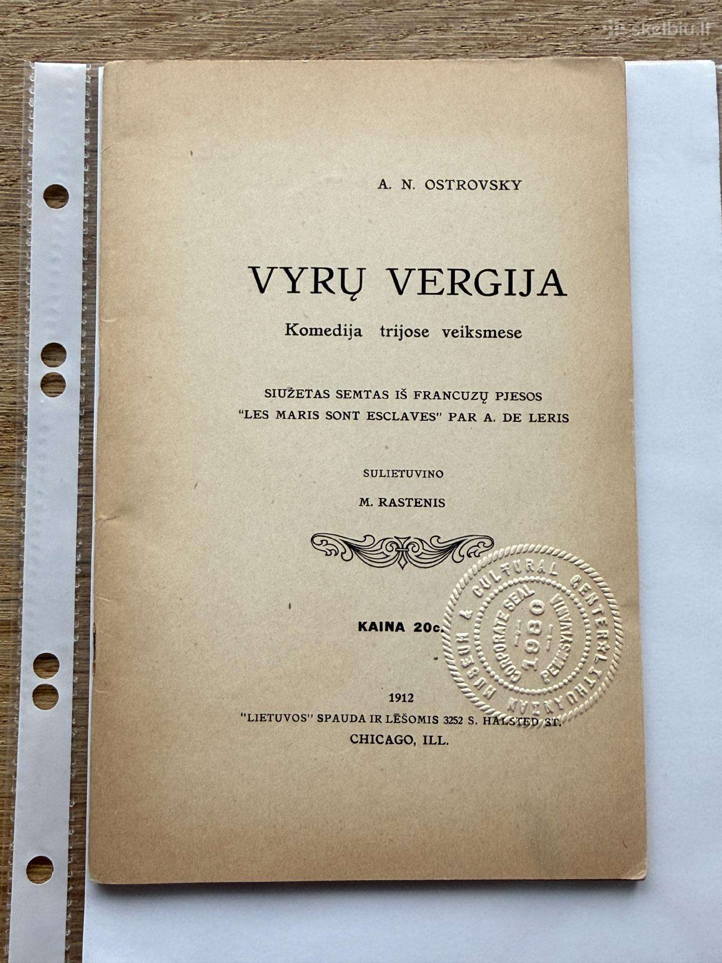 Vyrų vergija 1912 m.