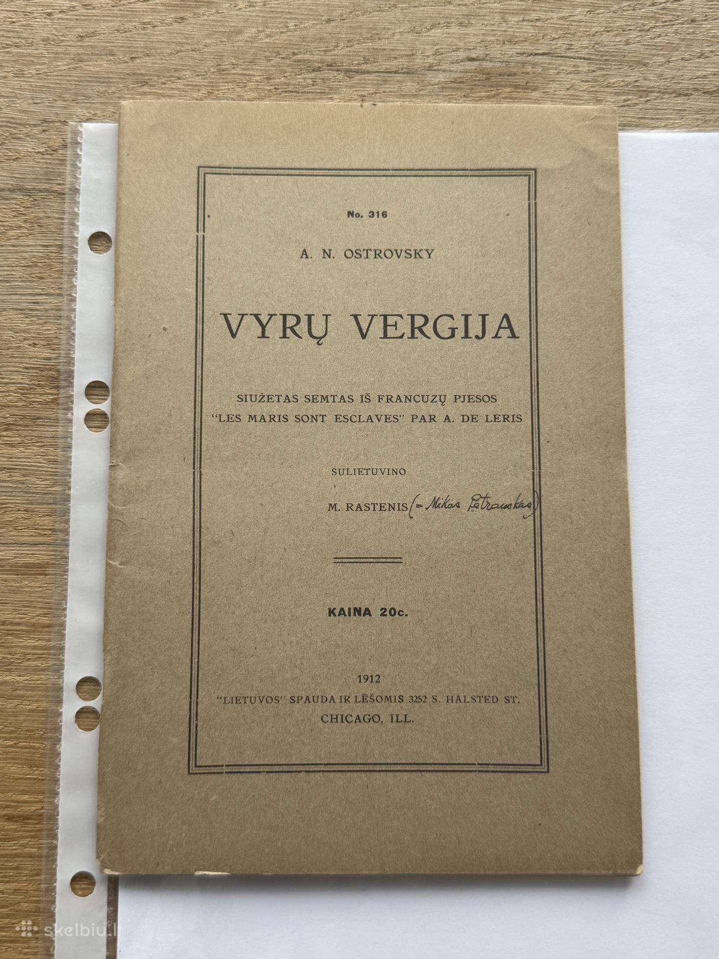 Vyrų vergija 1912 m.