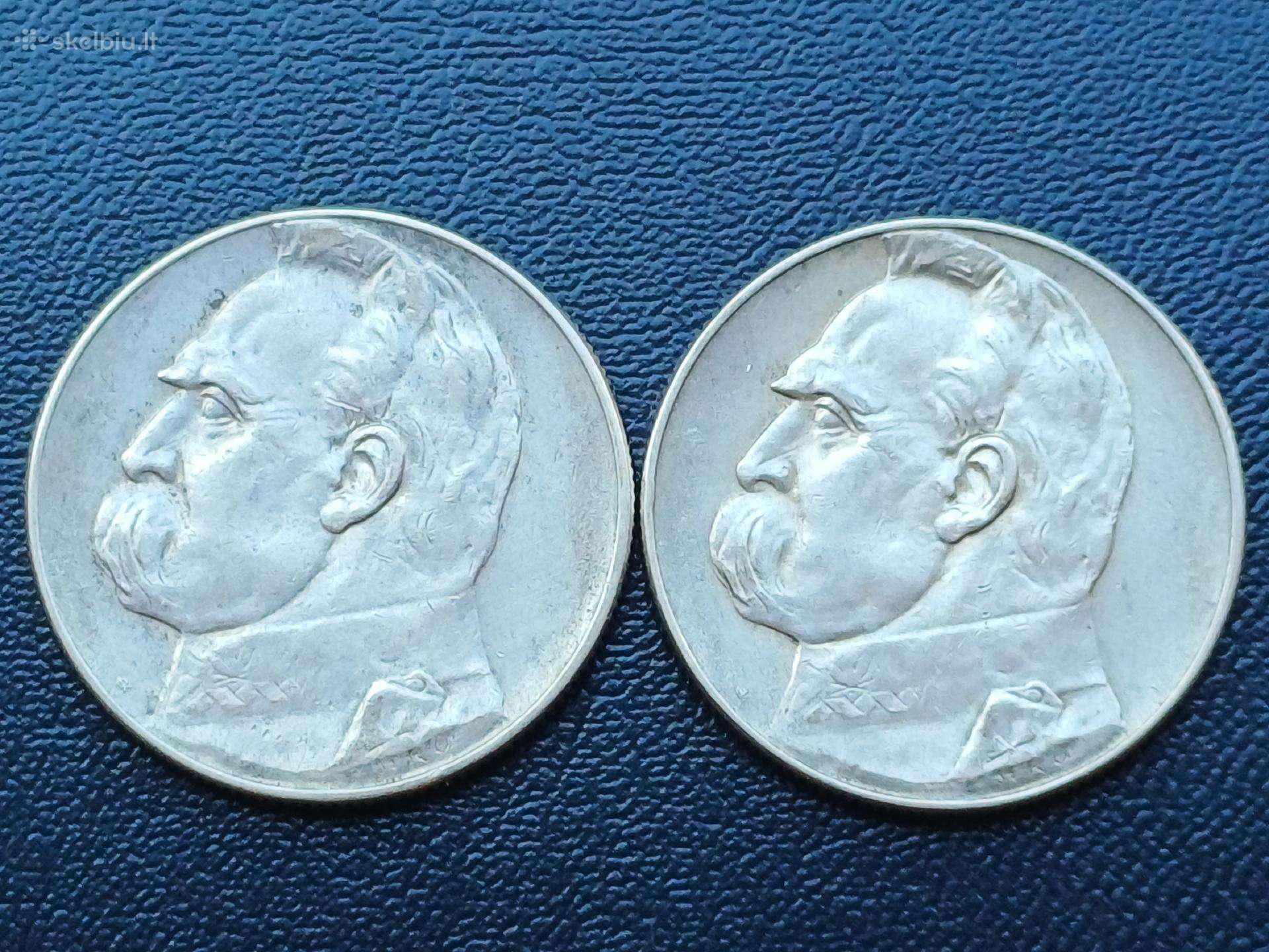 5 zlotai 1934,36m. Lenkija sidabras