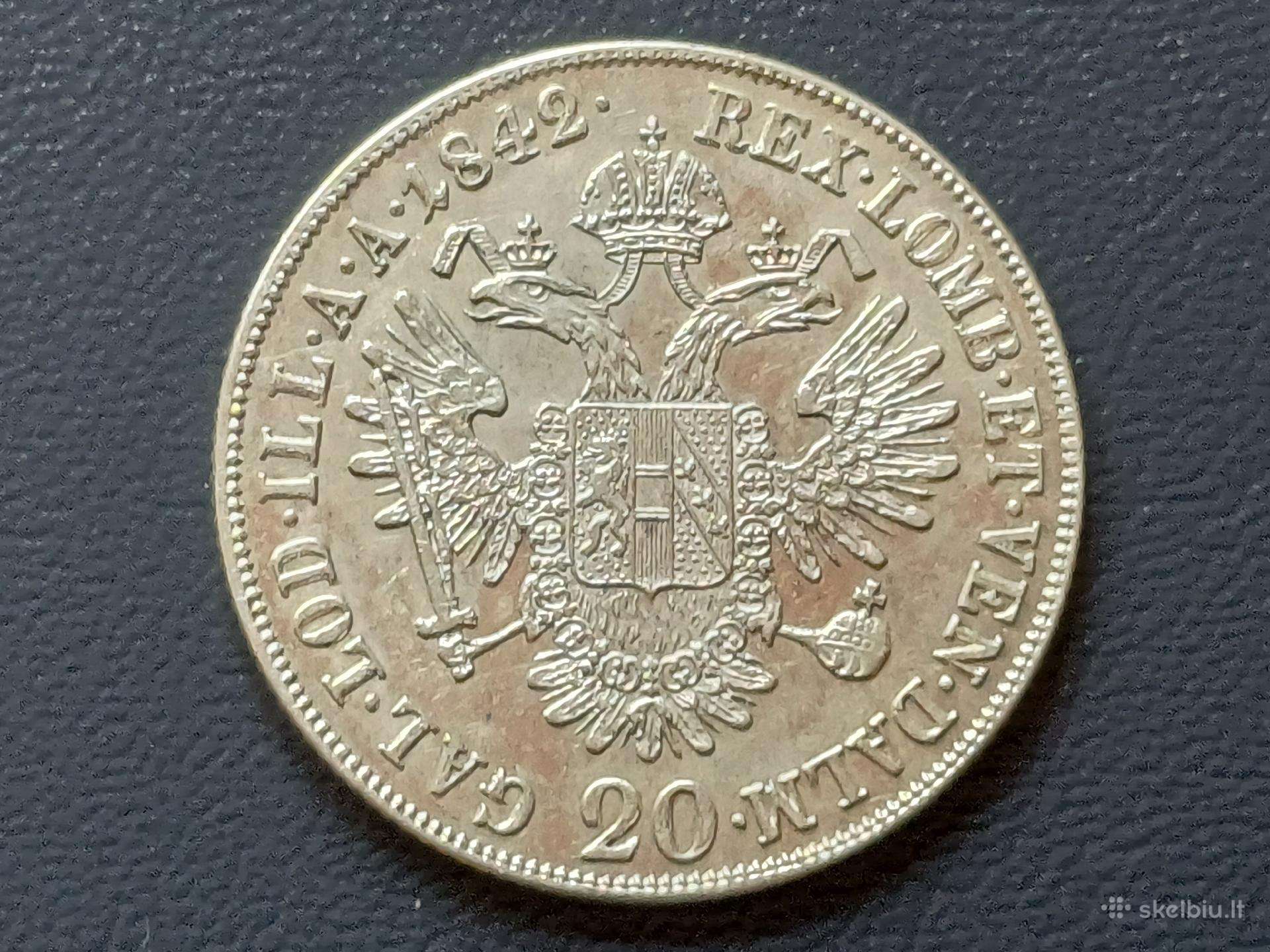 20 kreicerių 1842m. Austrija sidabras