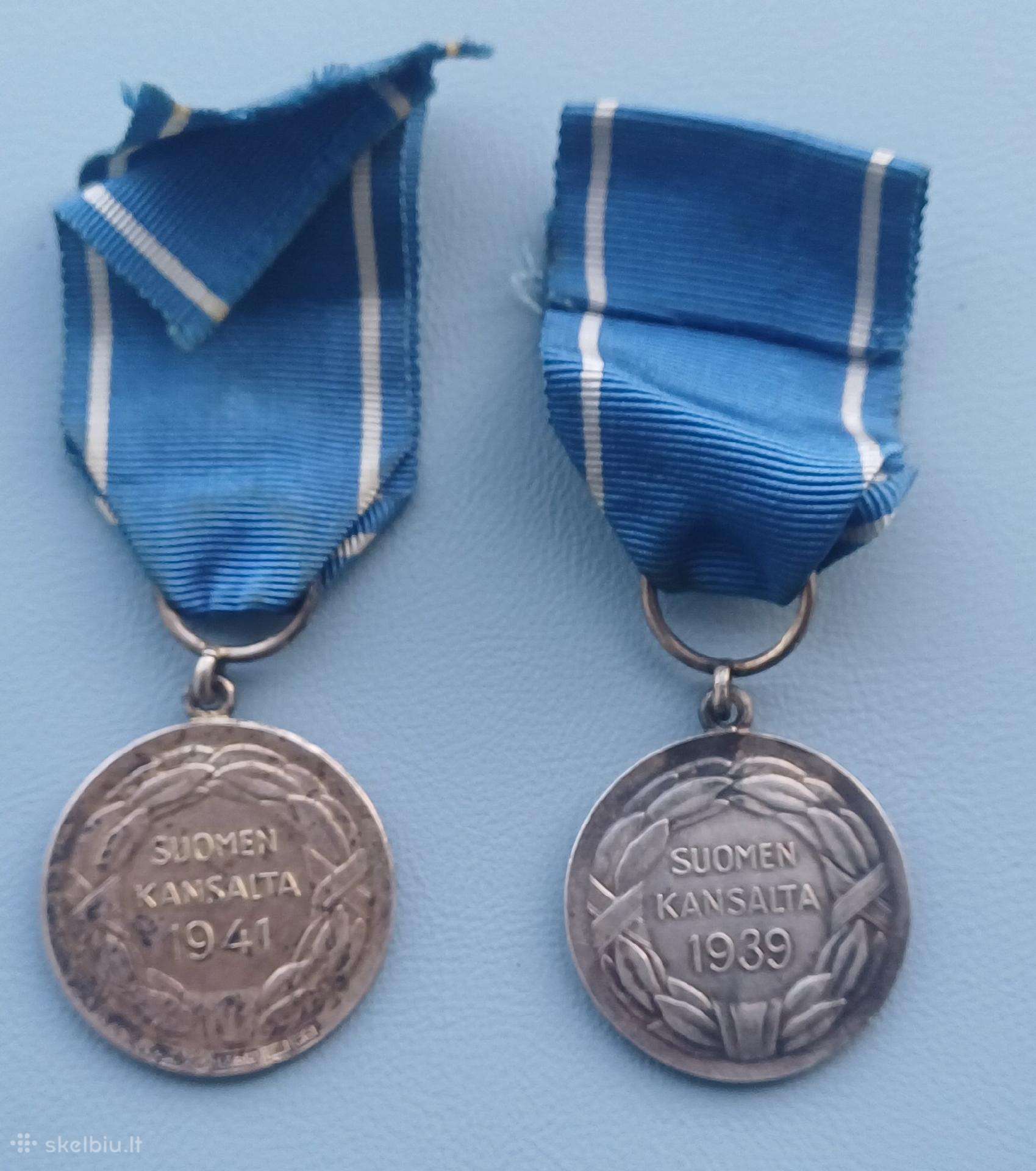 Medalis ww2 Suomija 1939 ir 1941 sidabras