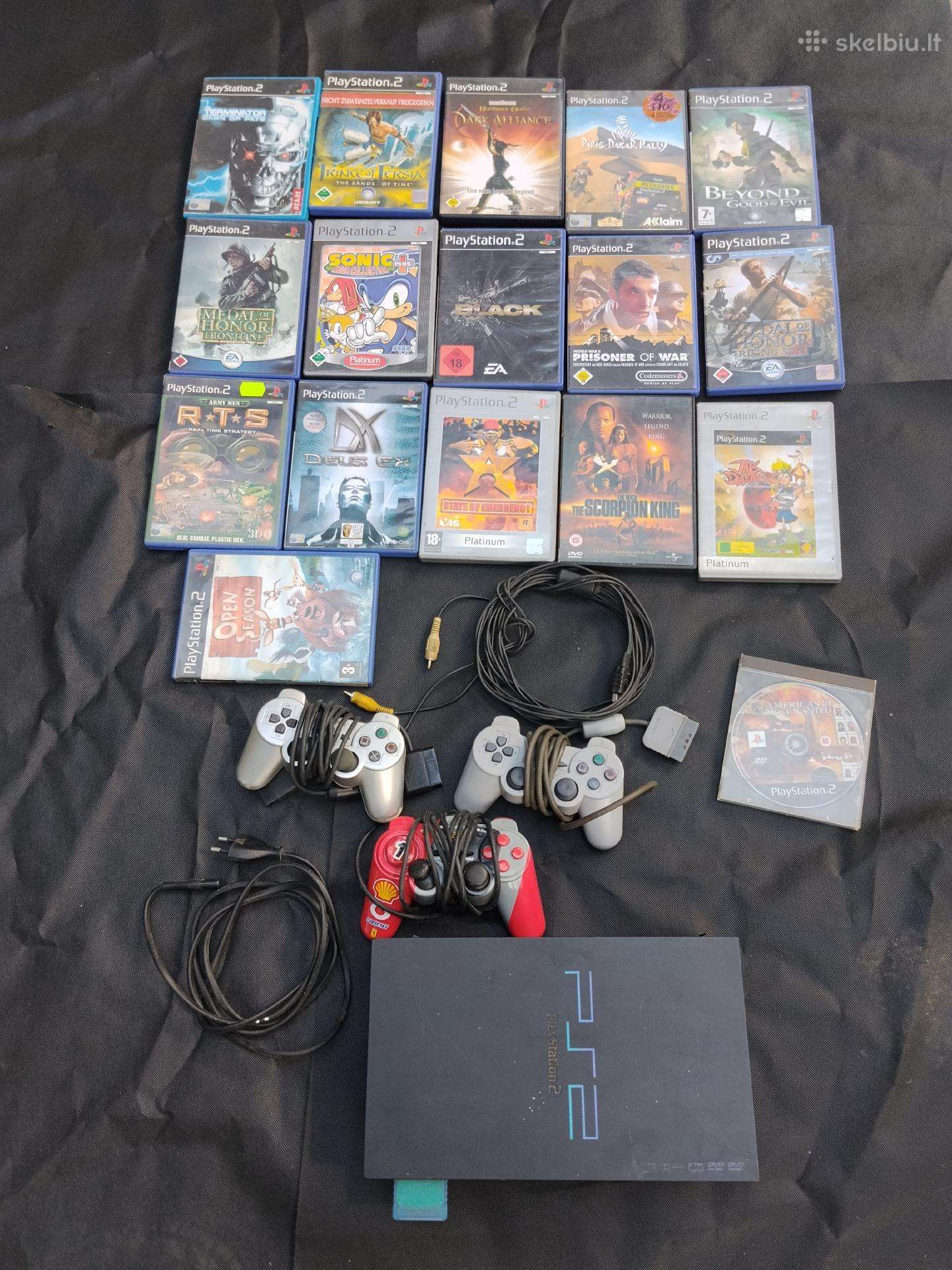 Parduodamas Ps2 komplektas su žaidimais