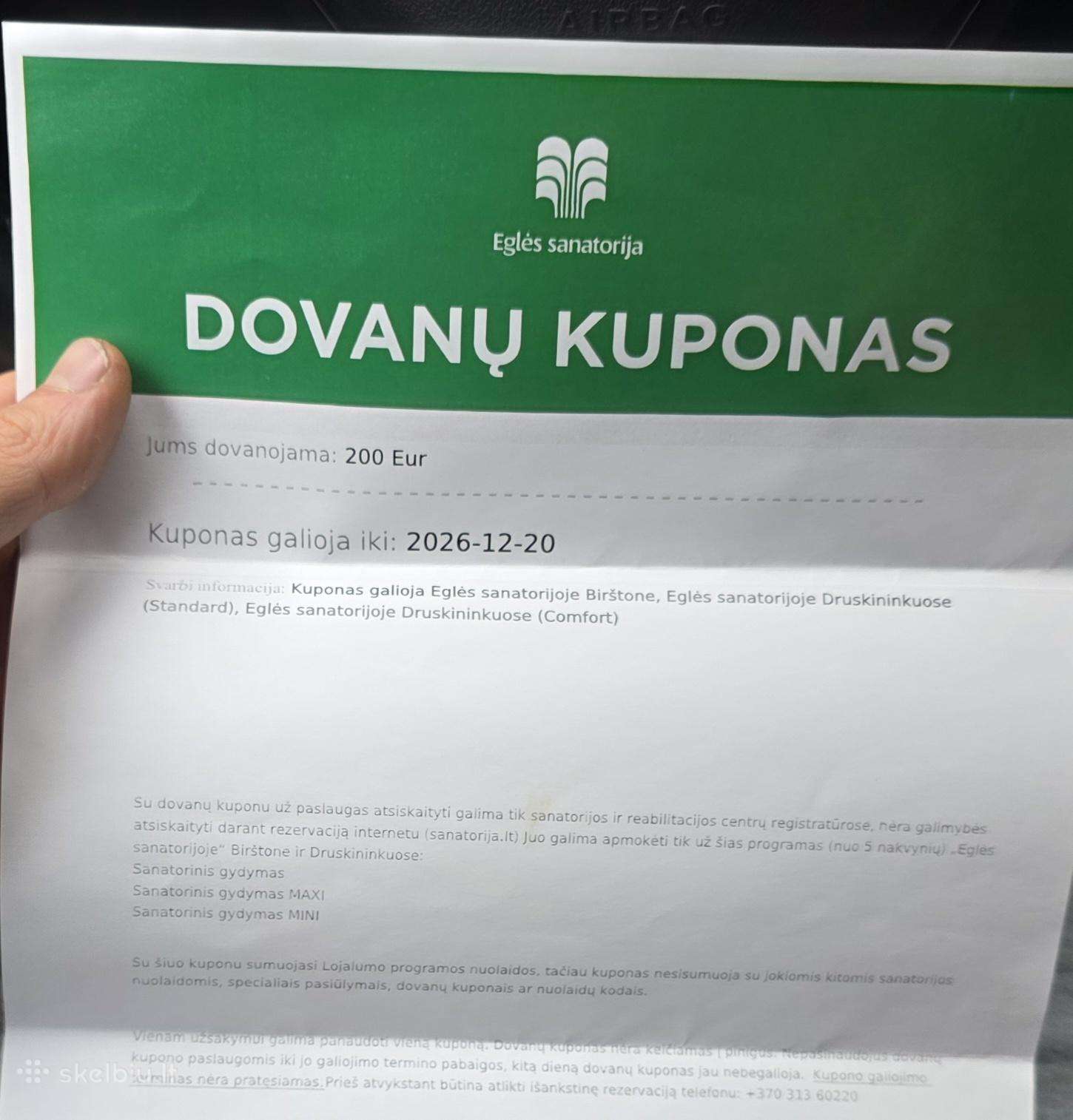 Egles Sanatorijos Kuponas
