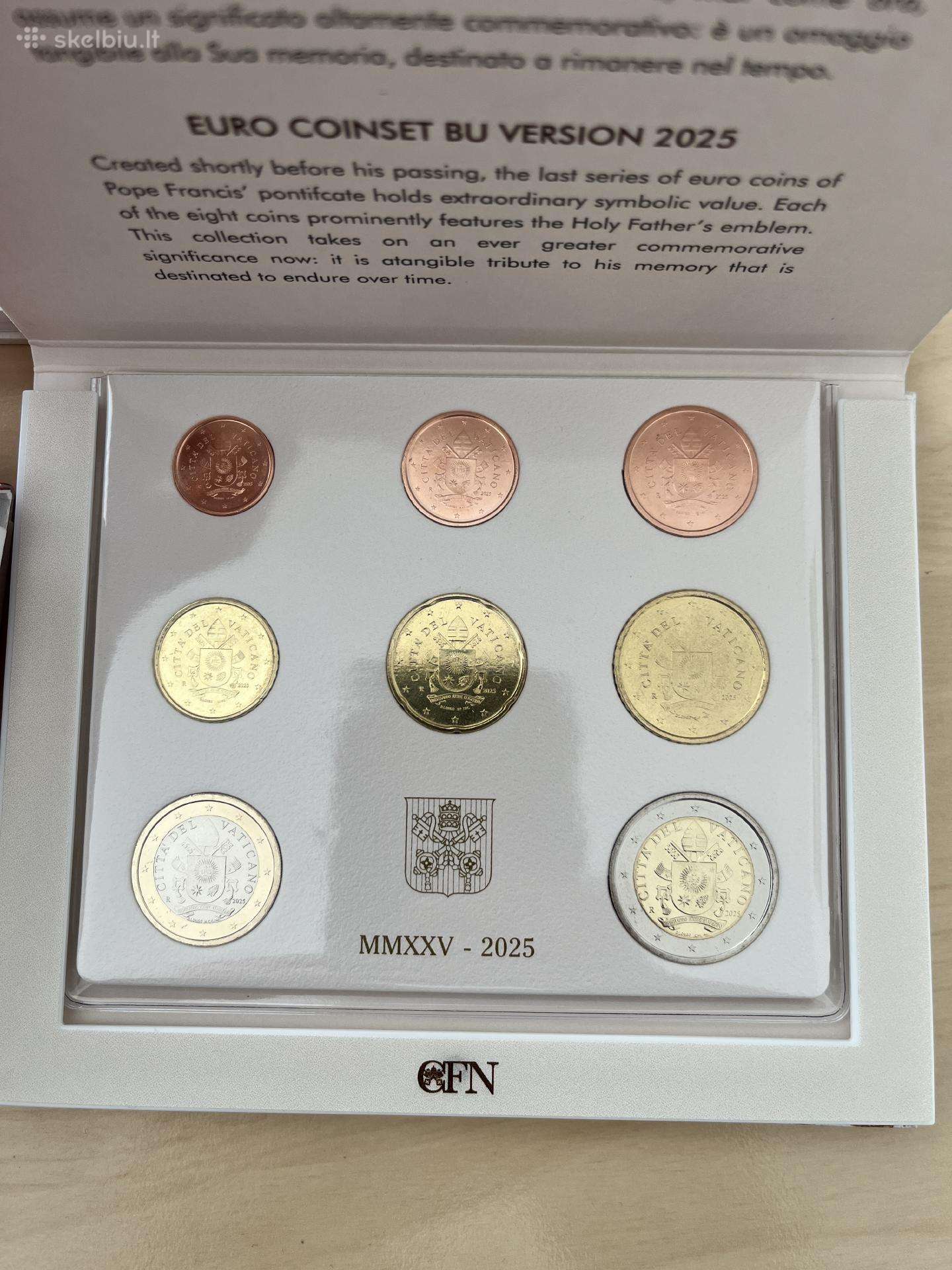 Vatikanas bankinis euro rinkinys 2025