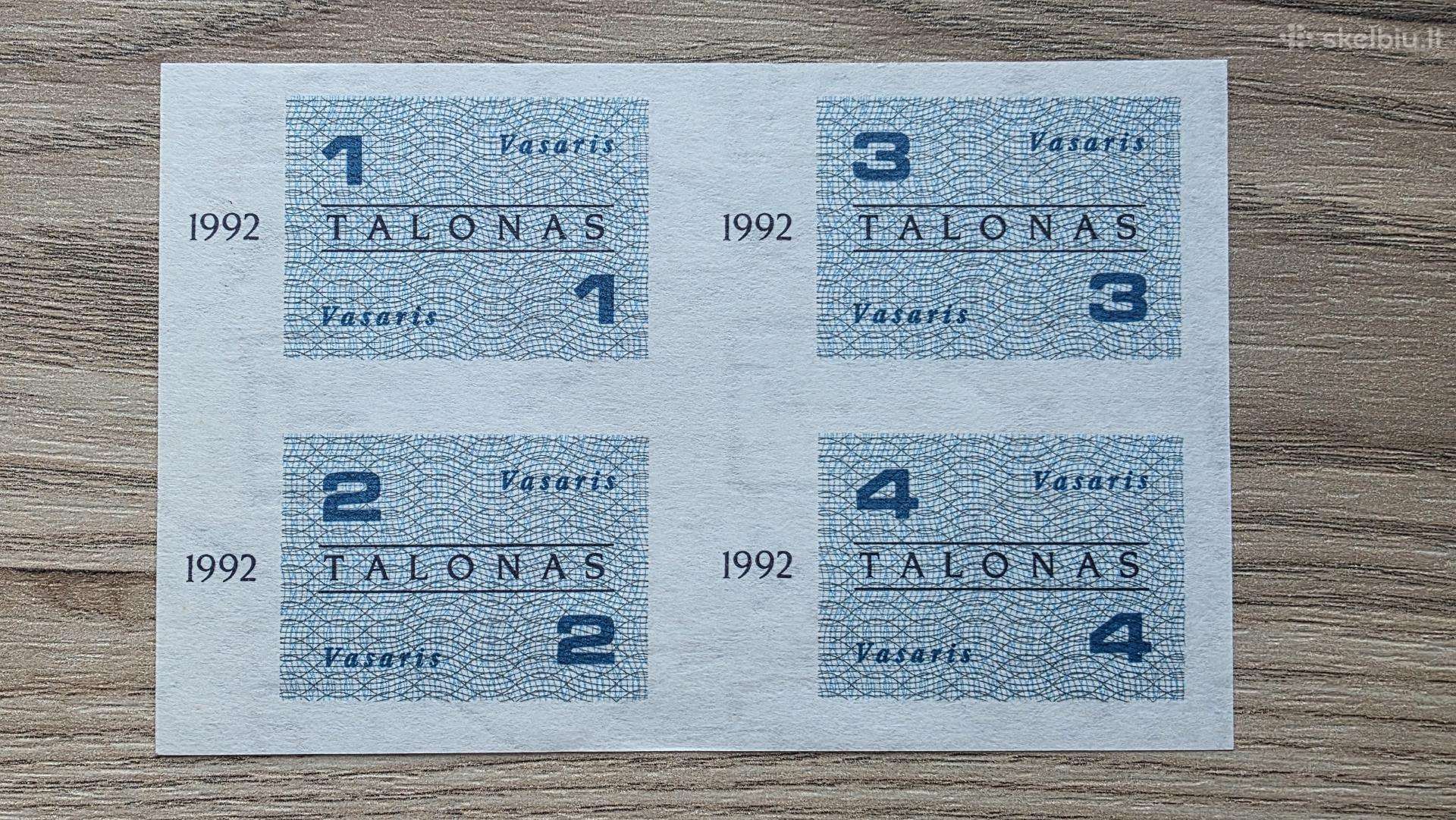 1993 metų maisto talonas Vasaris Unc Retas