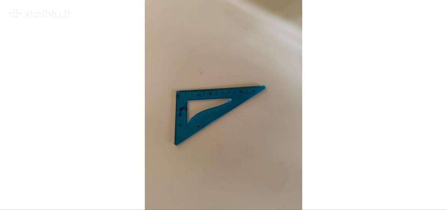 Mokyklinis geometrijos trikampis, mėlynas
