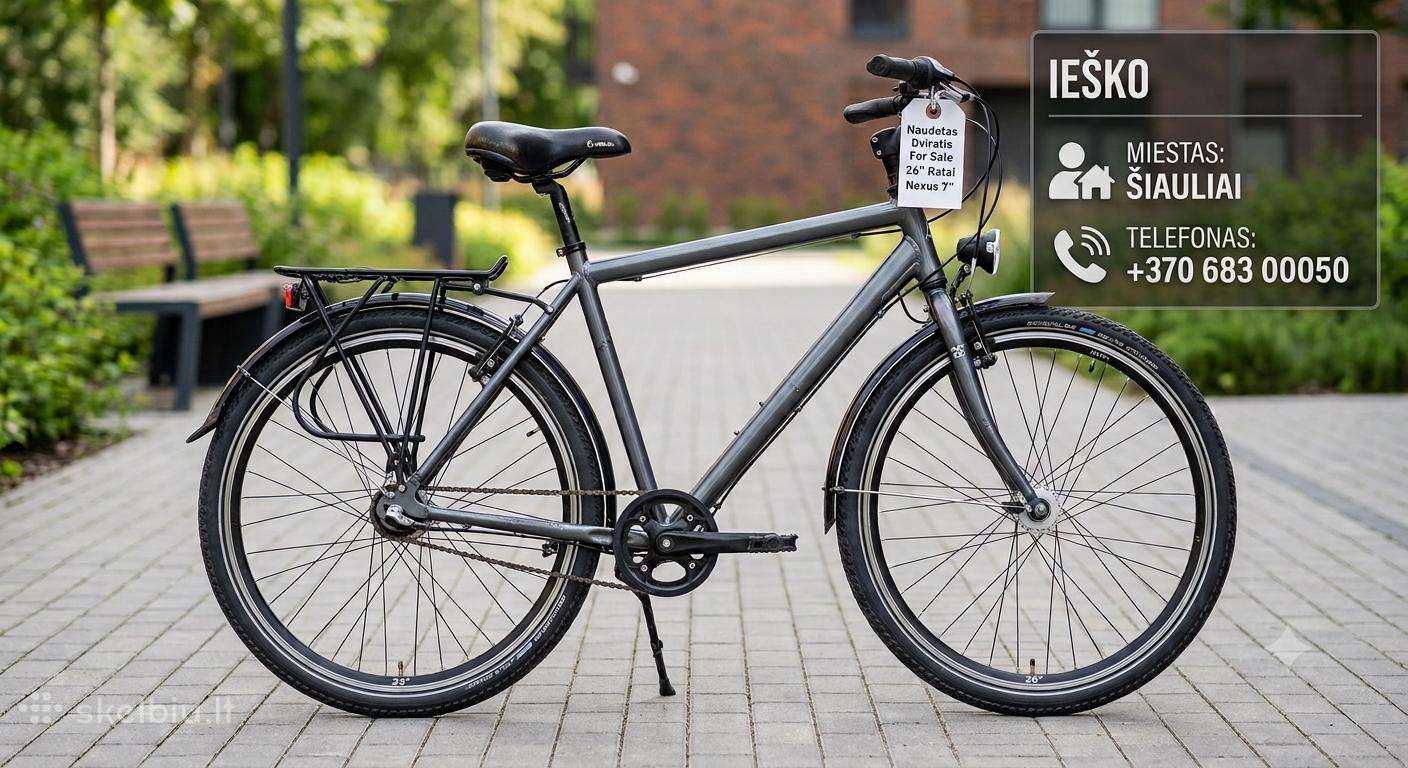 Ieskau Miesto dviratį 26" su vid, Shimano 7/8