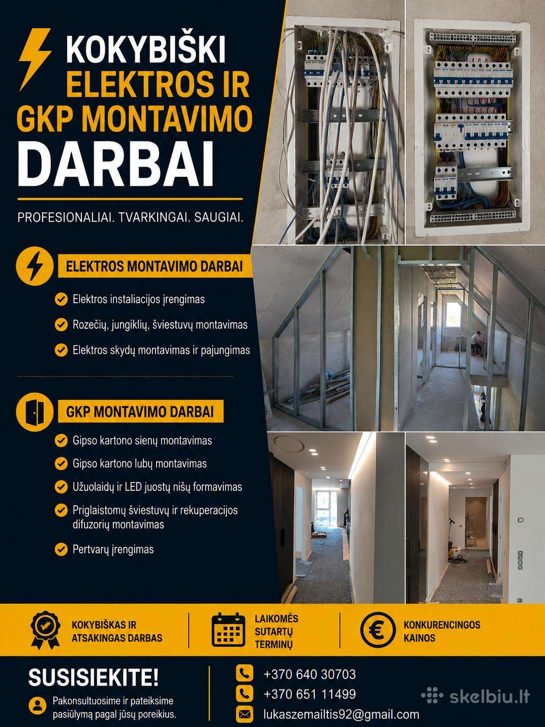 Gkp montavimo ir elektros darbai Vilniuje
