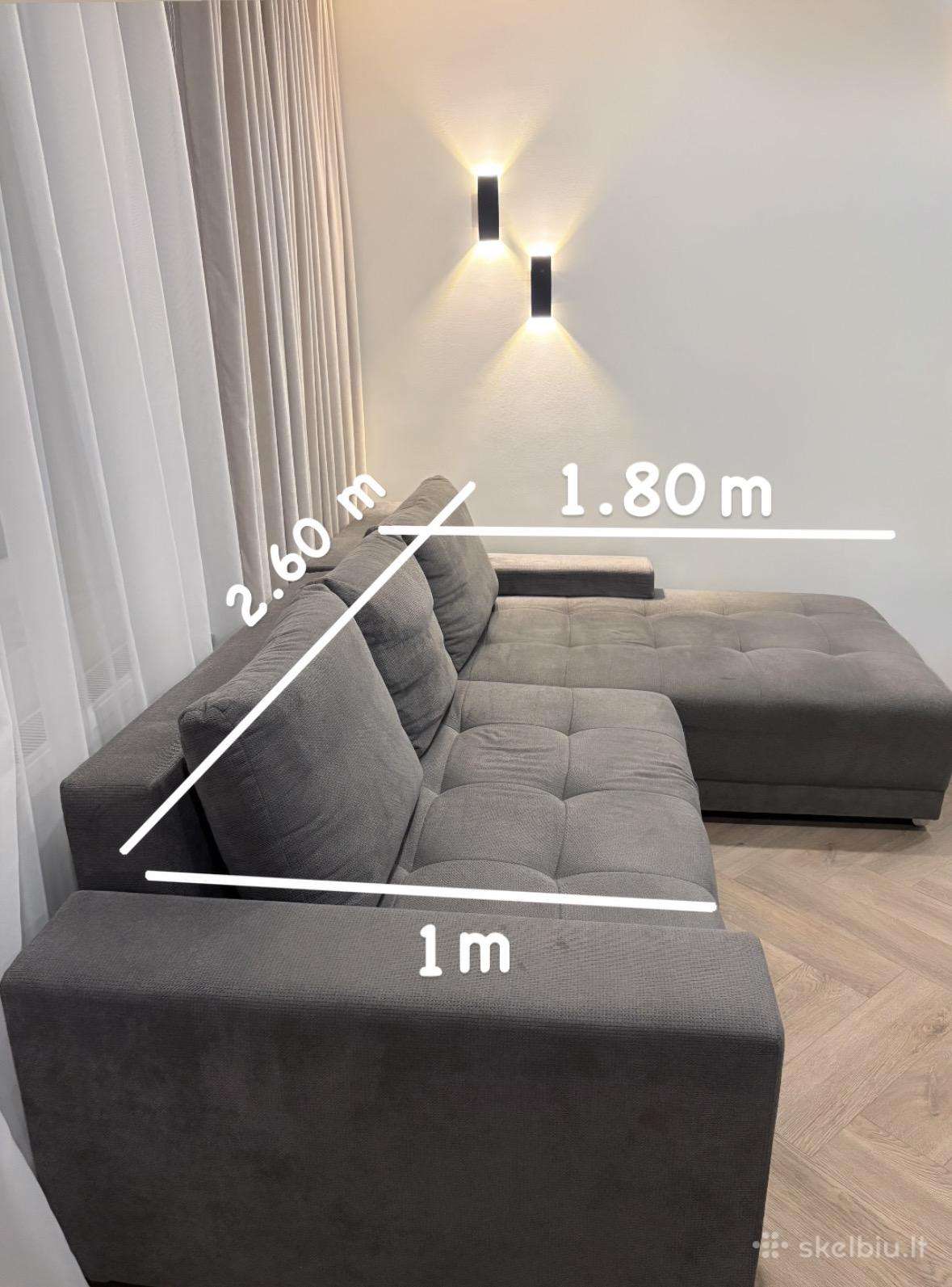 Kampinė sofa su miegama dalimi