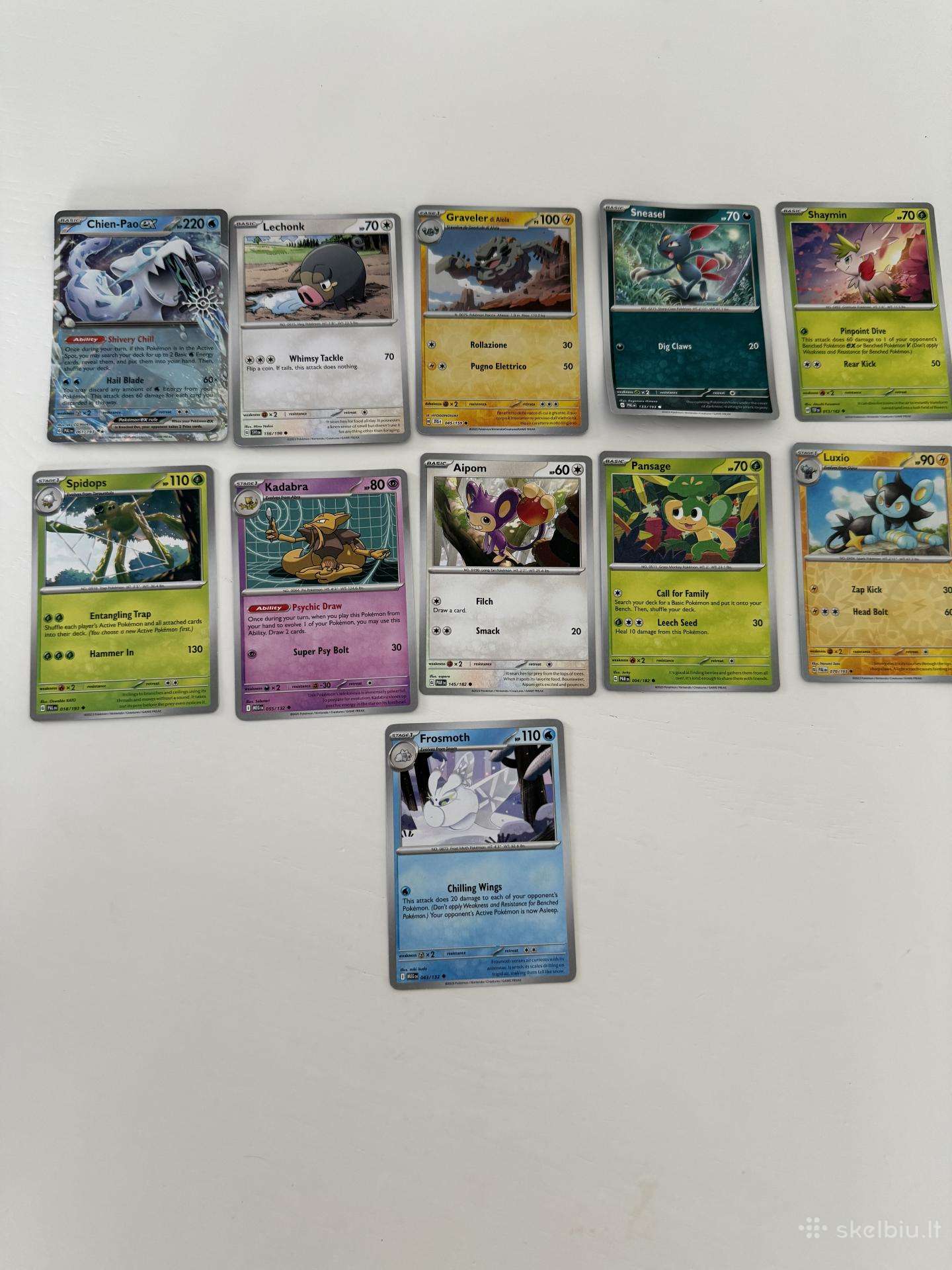 Pokemon kortelės 11 vnt.