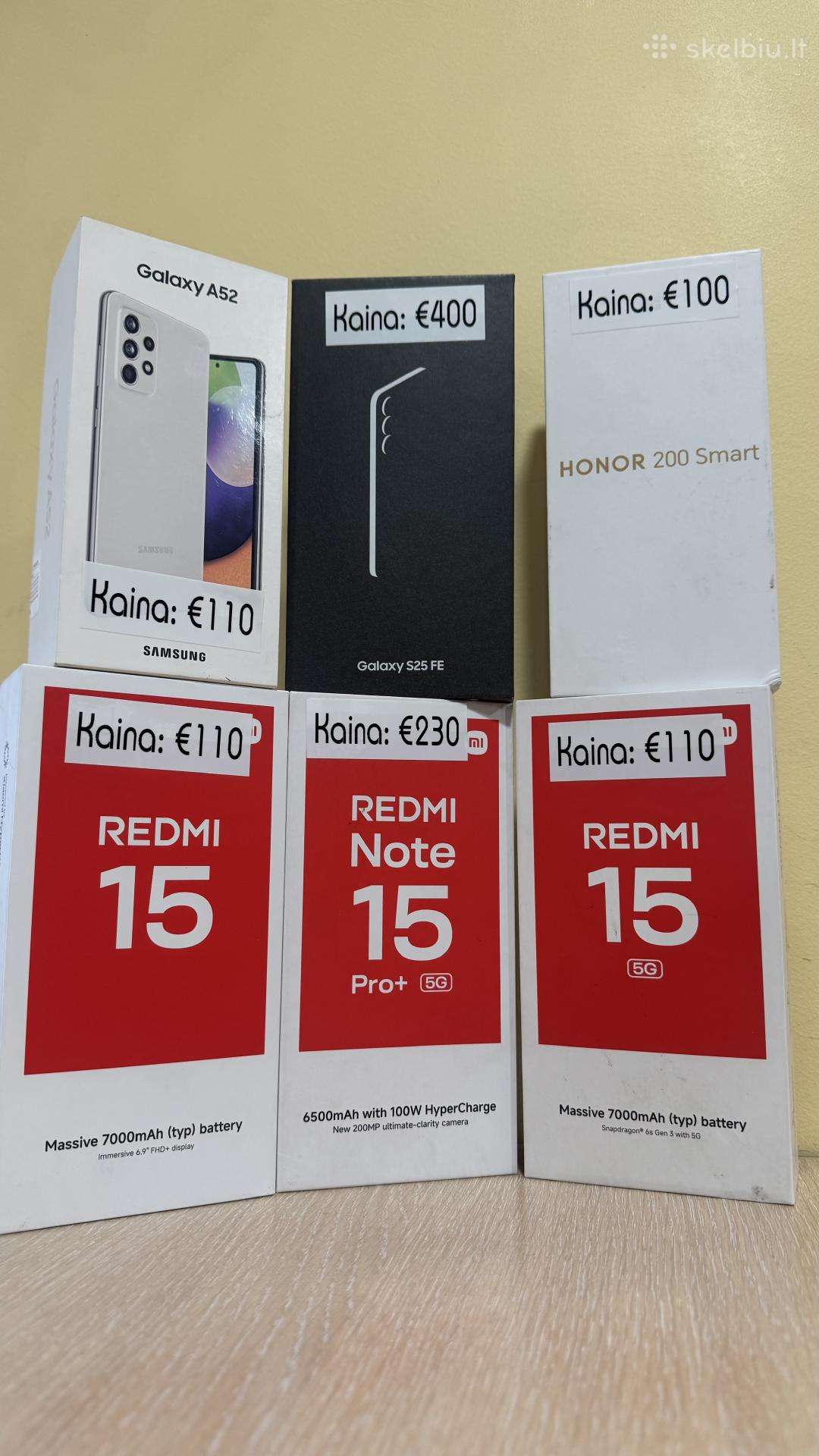 Parduodami telefonai