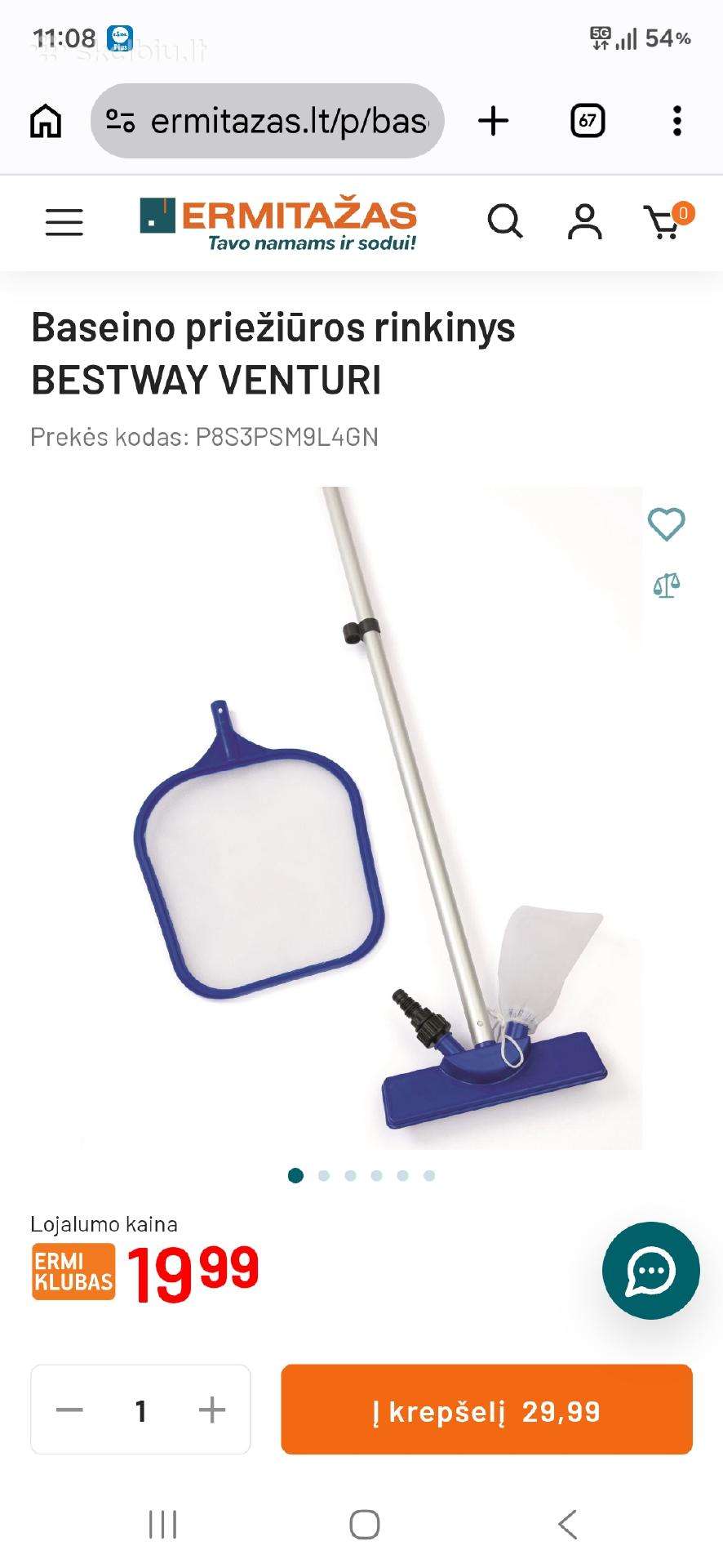 Baseino priežiūros rinkinys Bestway Venturi