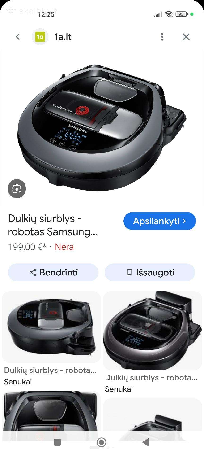 Samsung Cyclone Force dulkių siurblys robotas